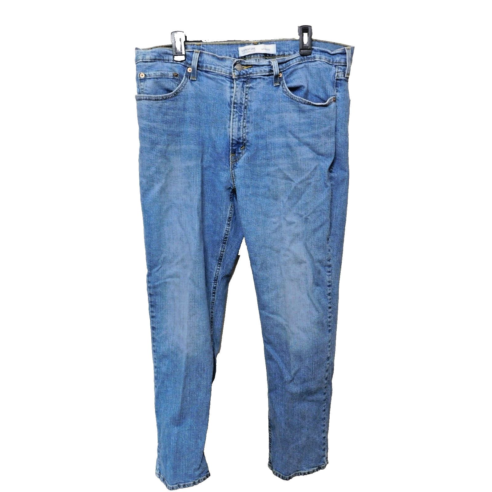 Levi's Levi Signature Med Blue Denim Straight Leg Jeans Men's 38x29 Size US 38 / EU 54 - 1 Thumbnail