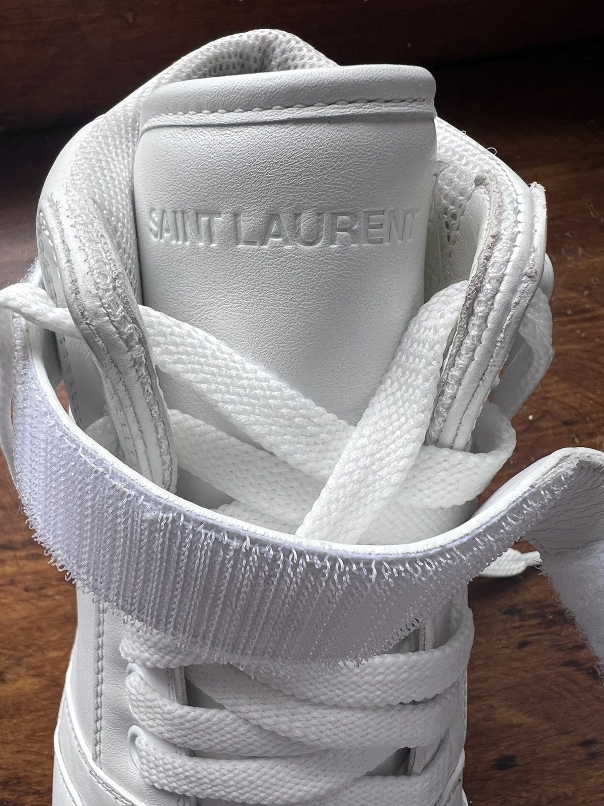 Saint Laurent Paris $1.3K Lax dirty white mid-top sneakers, EU43.5/US10.5 Size US 10.5 / EU 43-44 - 13 Thumbnail
