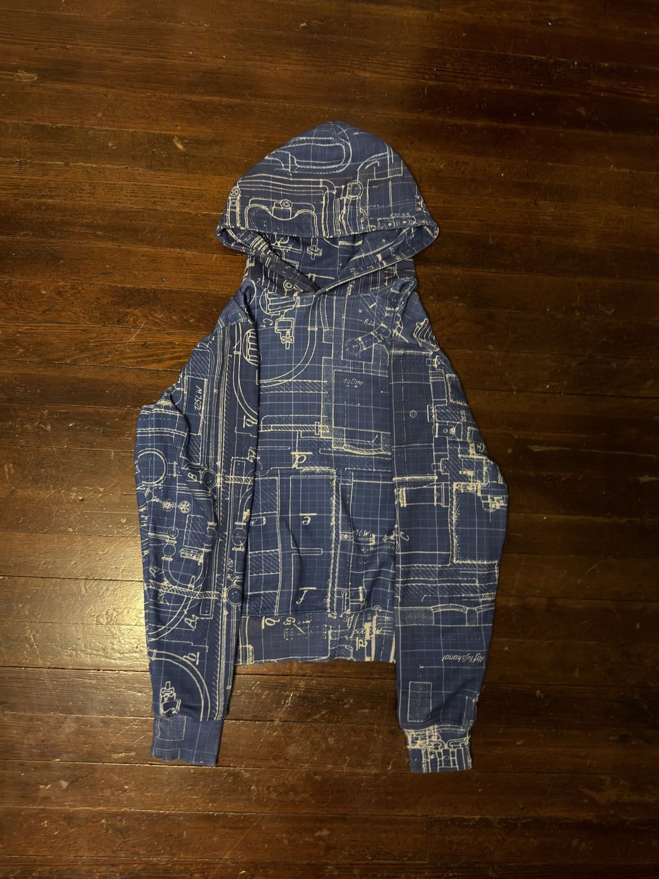 Other AUTHENTIC peiceinwar blue print hoodie Size US S / EU 44-46 / 1 - 1 Thumbnail