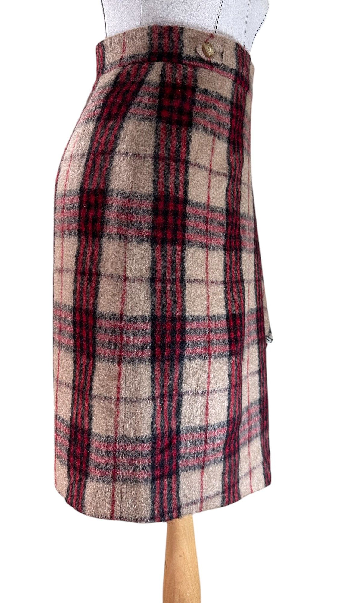 Max Mara Wool Tartan Skirt Size 25" / US 0 / IT 36 - 3 Thumbnail
