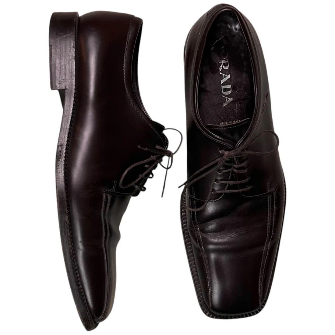 Prada Prada Contrast Stitch Square Derbies Size US 7.5 / EU 40-41 - 2 Thumbnail