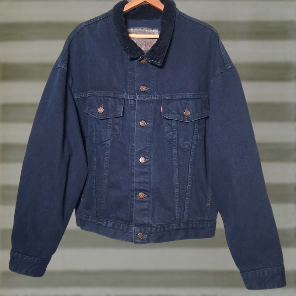 Levi's VINTAGE Levi's Levi Strauss Denim Jean Jacket L Blue Corduroy Trucker 70599 0730 Size US 33 - 1 Thumbnail