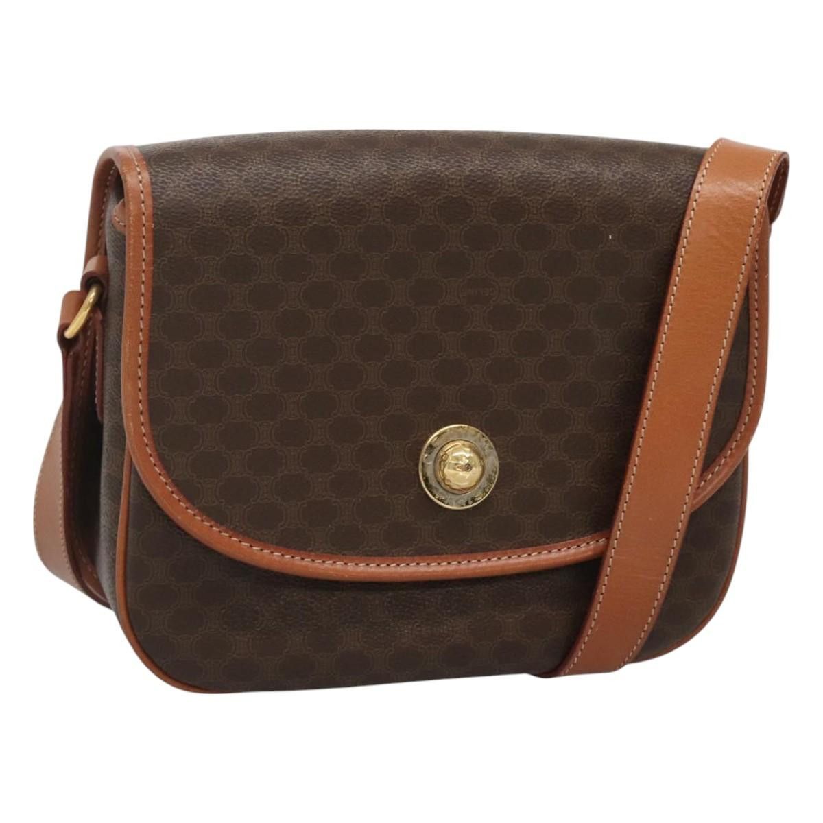 Celine CELINE Macadam Canvas Shoulder Bag Pvc Brown Gold Size ONE SIZE - 1 Thumbnail