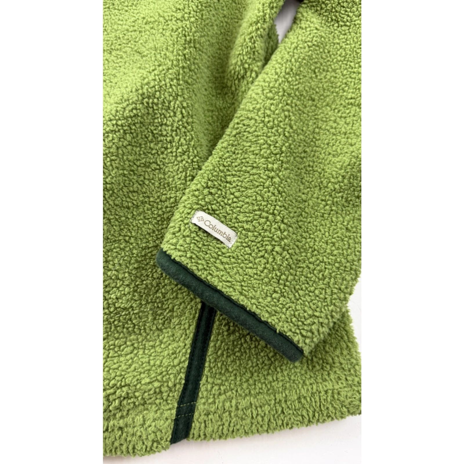Vintage Columbia Sweater Womens XL Green V-Neck Fleece Pullover Sherpa Cozy Casual Shirt? Size XL / US 12-14 / IT 48-50 - 4 Thumbnail