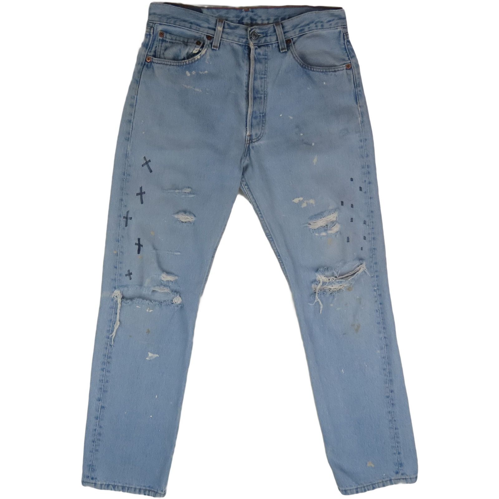 Levi's 90s Vintage Levi's 501 Light Wash Festival Mom Denim Jeans Size US 32 / EU 48 - 7 Thumbnail