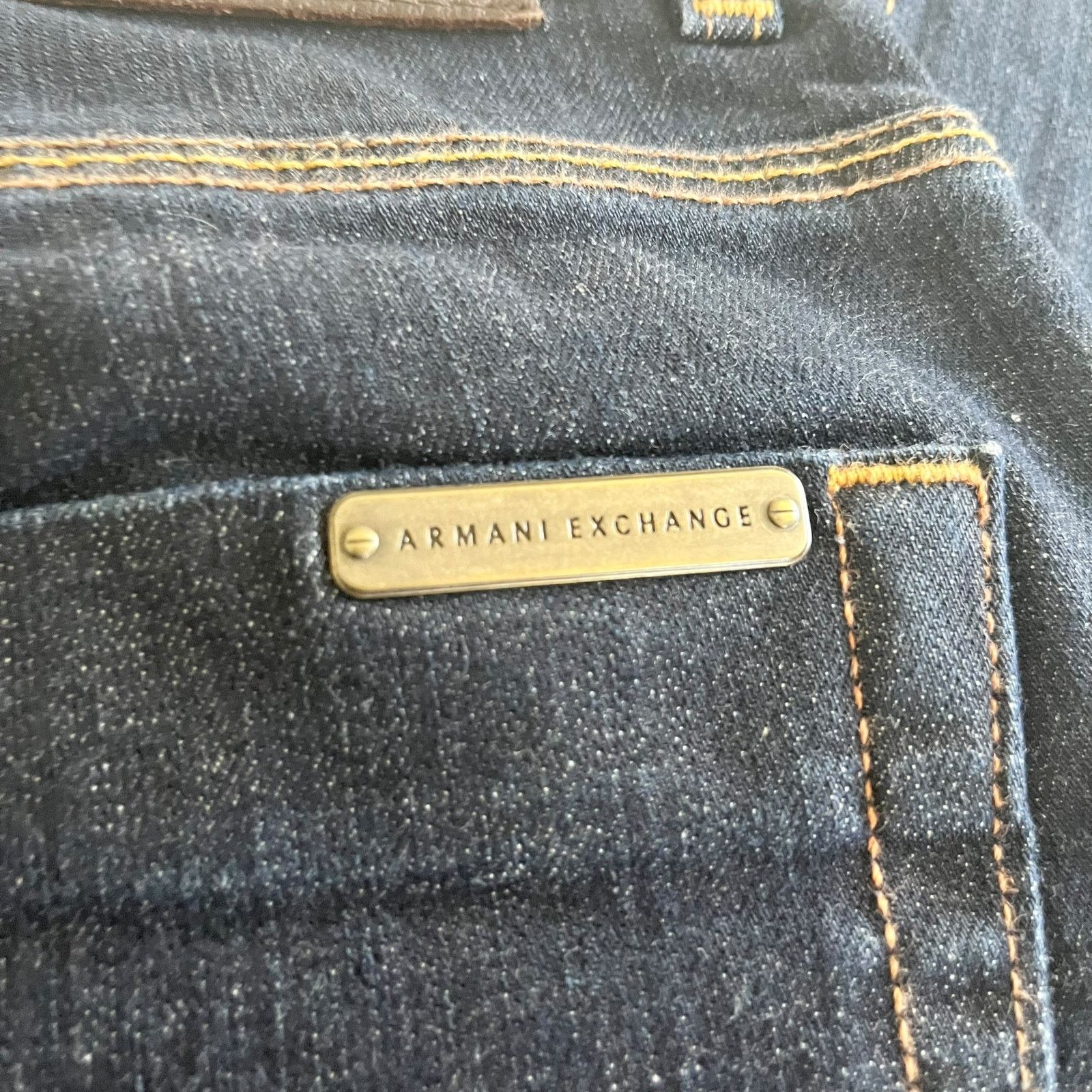 Armani Exchange Armani Exchange Mid Rise Dark Wash Blue Denim Skinny Jeans Size 29" - 7 Thumbnail