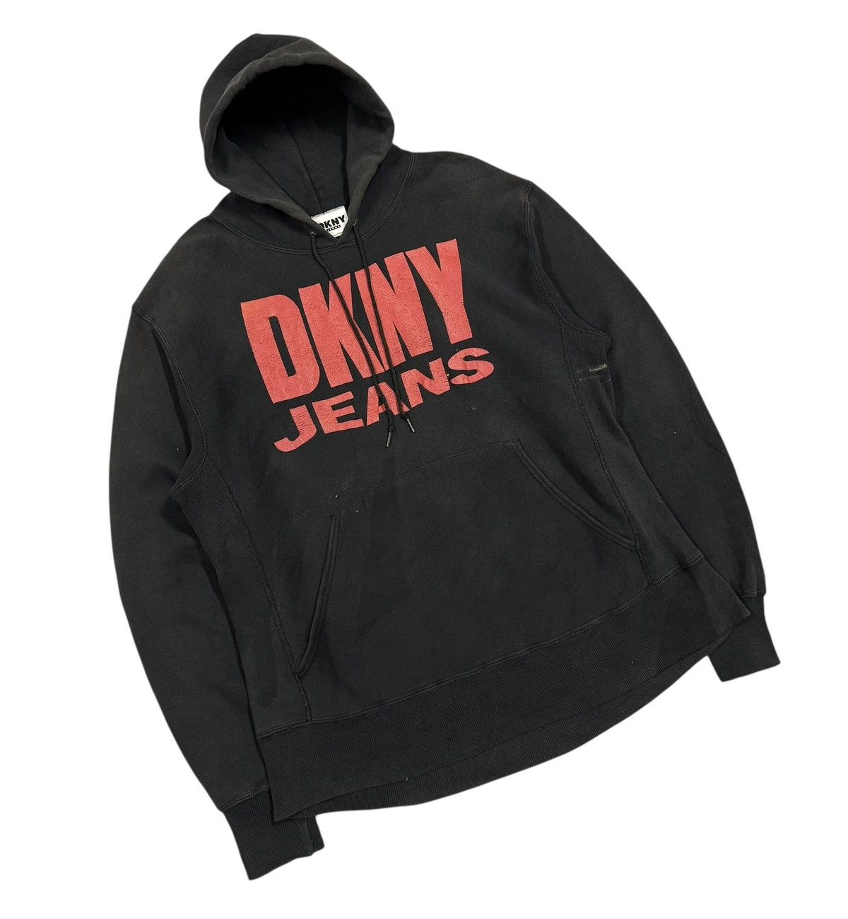DKNY Vtg🔥90’s DKNY Jeans Reverse Weave Sunfaded Pullover Hoodies Size US L / EU 52-54 / 3 - 5 Thumbnail