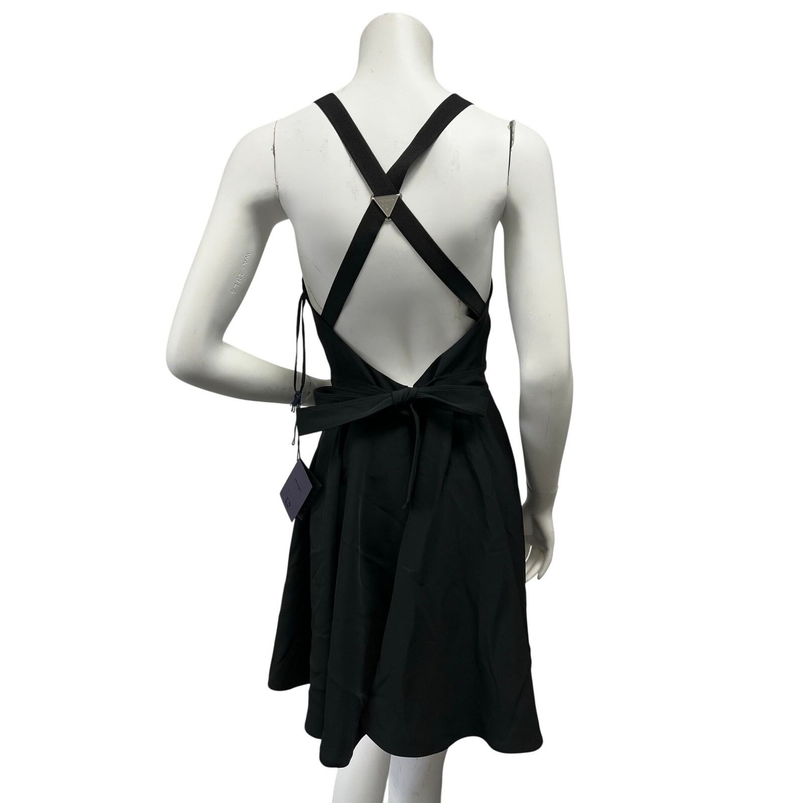 Prada Authentic Prada Triangle Logo Strappy Open Back Mini Dress Size S / US 4 / IT 40 - 1 Thumbnail