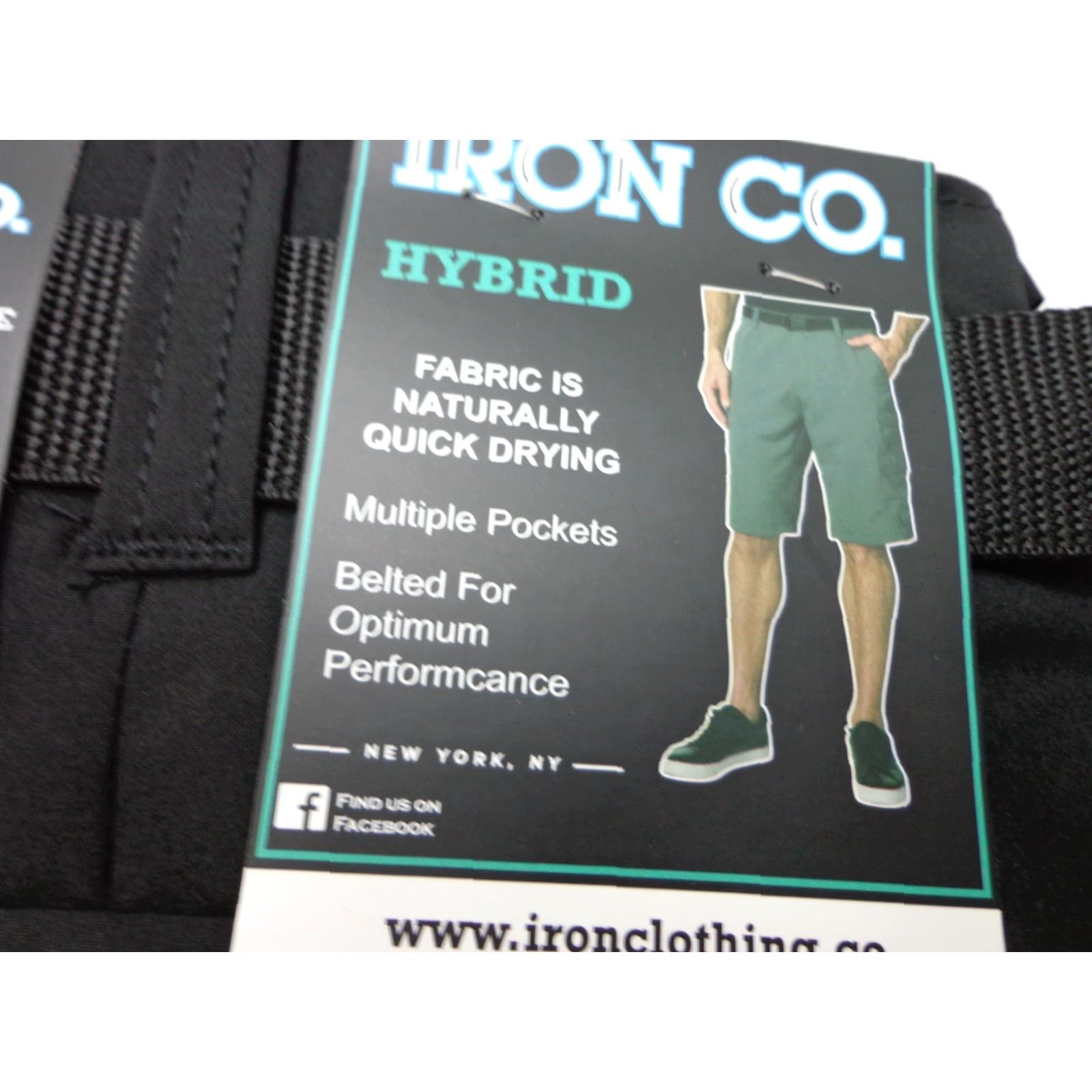 Vintage IRON CO. Hybrid Shorts Belted Black Size 33 NEW Men Regular 92% Polyester 8% Spandex Belted Iron Co. Hybrid Shorts Size US 33 - 5 Thumbnail