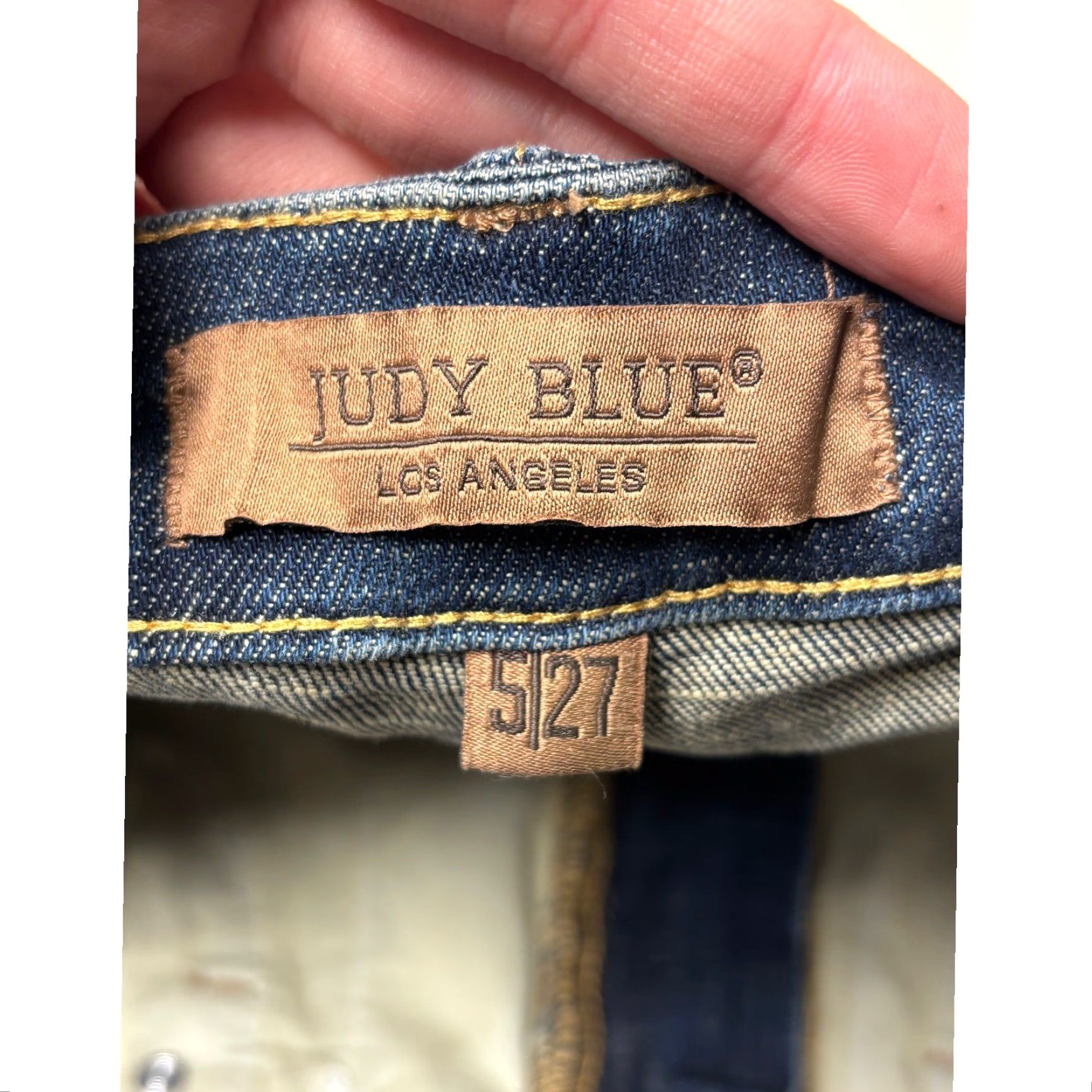Vintage Judy Blue Jeans Dark Wash 5-Pocket Denim Zip Button Mid Rise 27in Inseam 27.5in L28 Womens Regular Size 27 Stretch Slim Size 27" / US 4 / IT 40 - 5 Thumbnail
