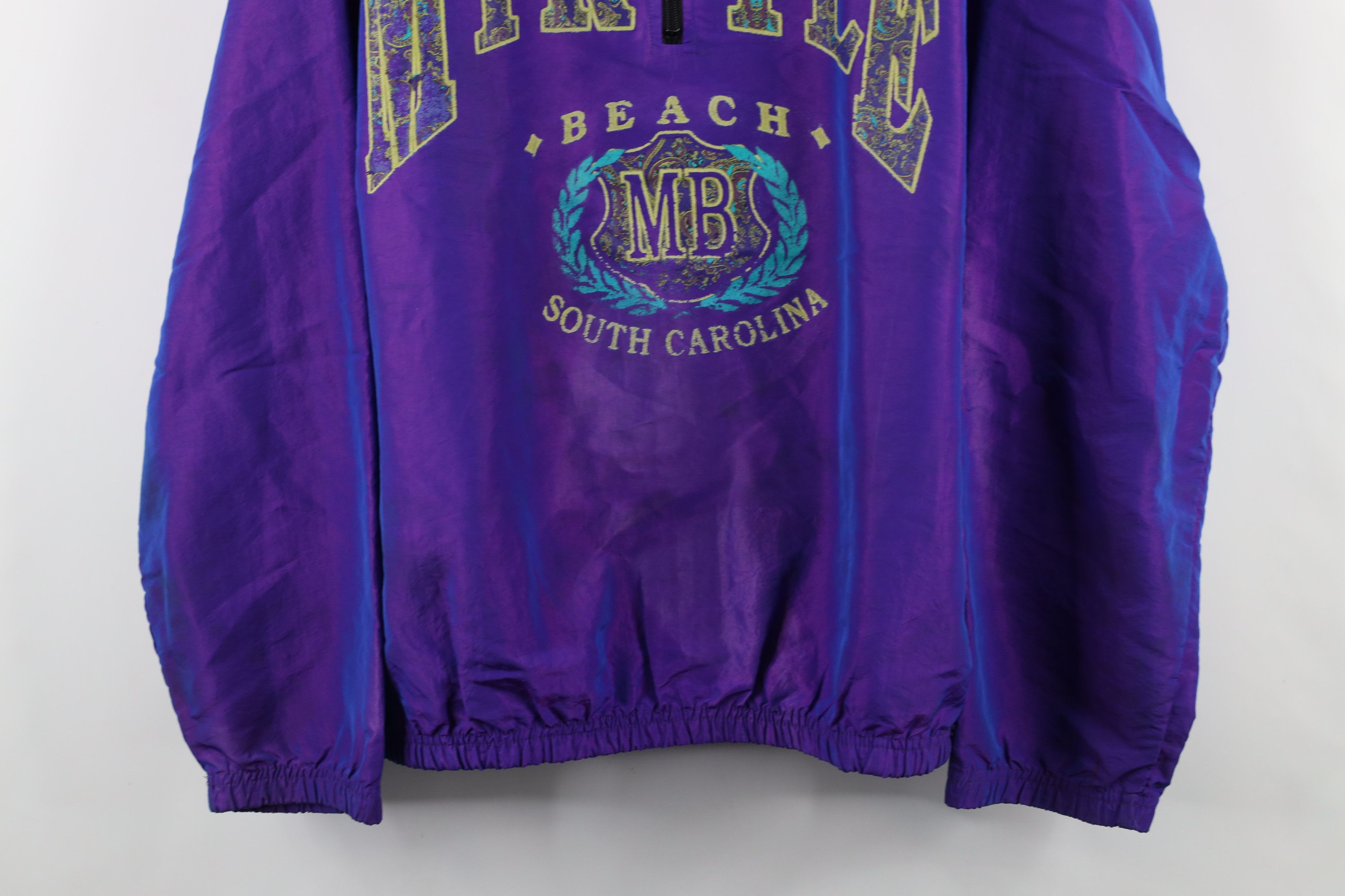 Vintage Vtg 90s Surf Style Myrtle Beach Pullover Windbreaker Jacket Size US XXL / EU 58 / 5 - 3 Thumbnail