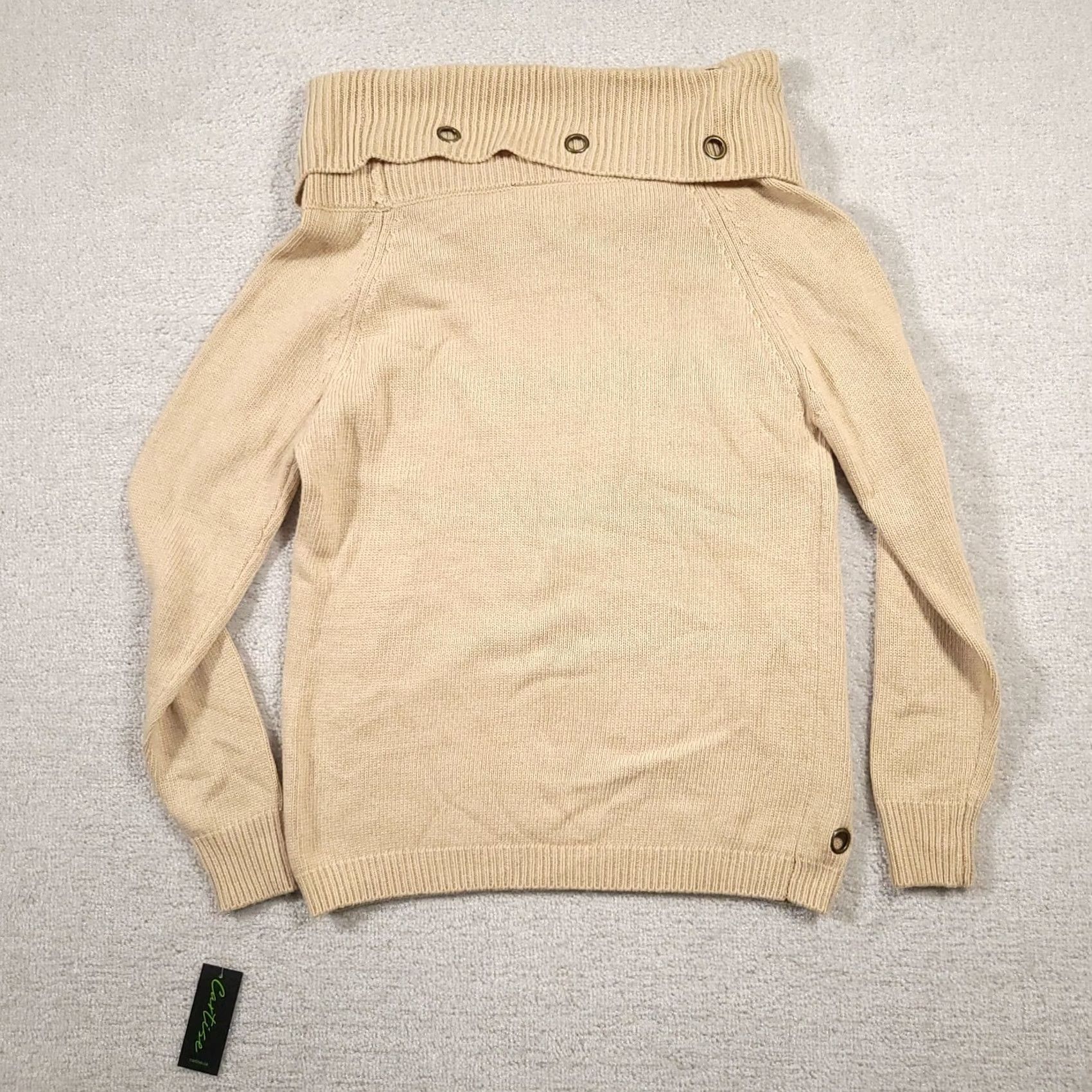 Vintage Cartise Beige Cowl Neck Sweater Wool Blend Grommets Medium Womens Size M / US 6-8 / IT 42-44 - 7 Thumbnail