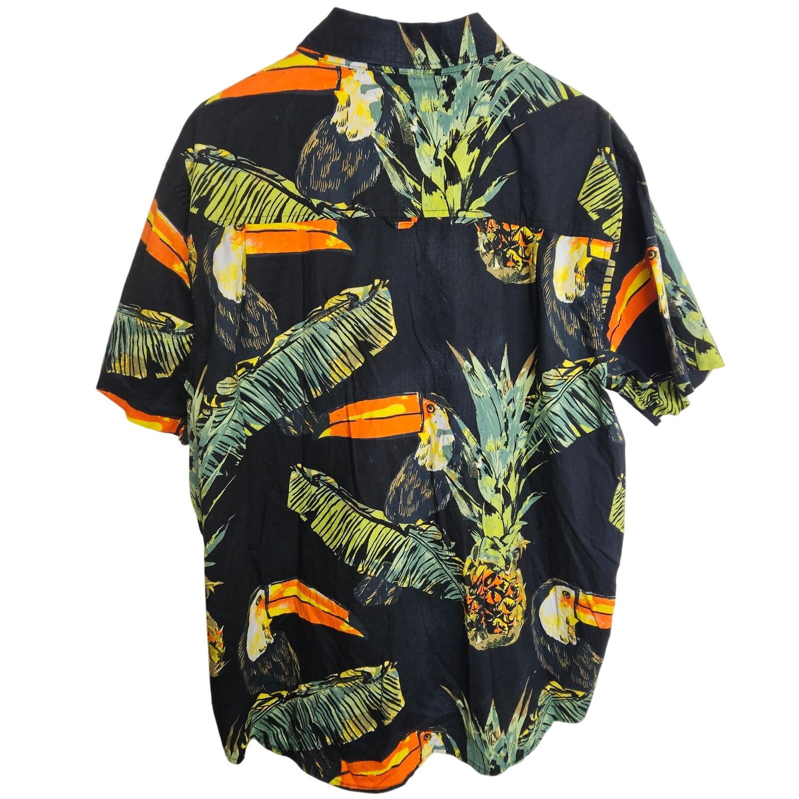 Hurley Hurley Mens Tropical Hawaiian Shirt Toucan Pineapple Print Size US XL / EU 56 / 4 - 10 Thumbnail
