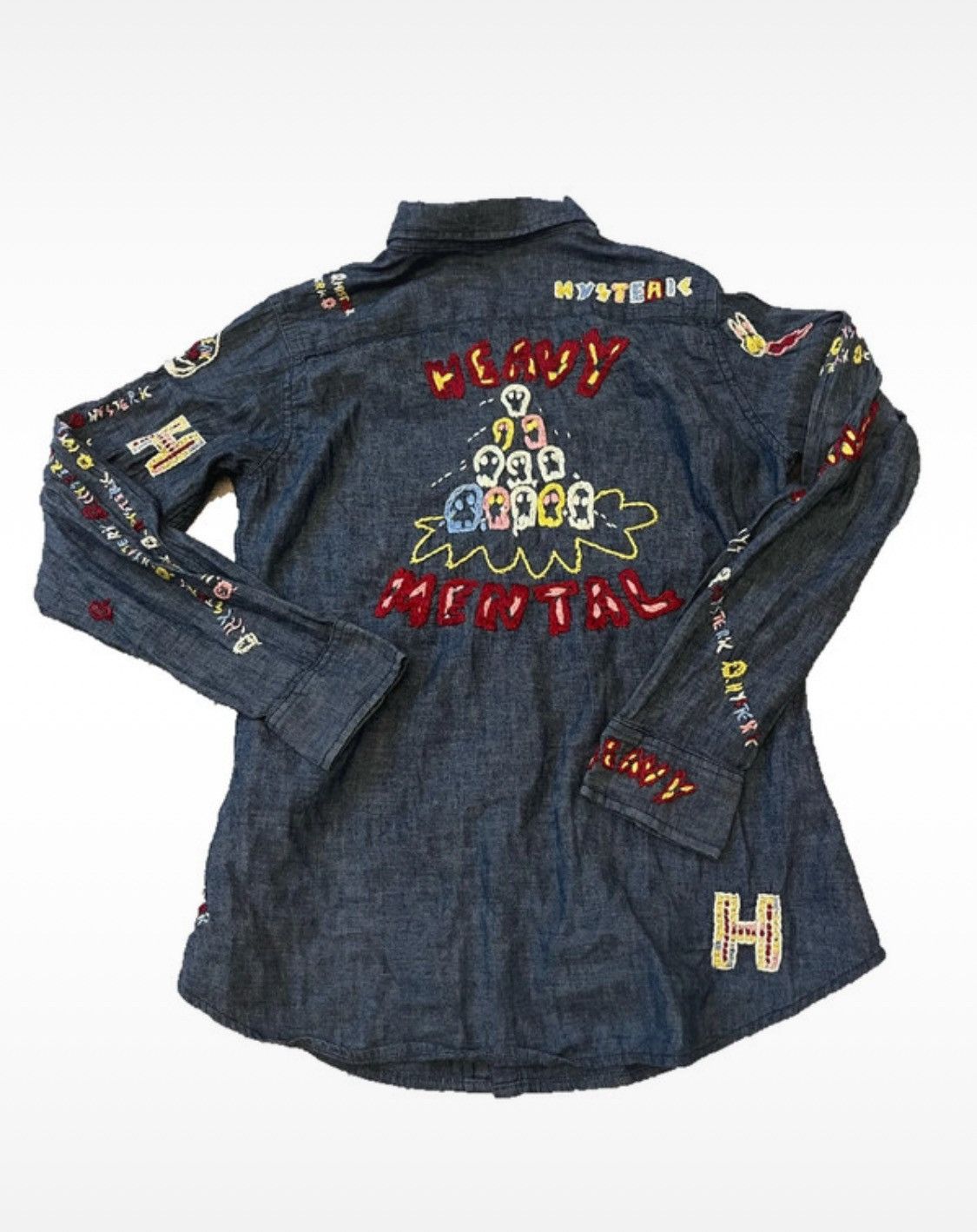 Hysteric Glamour Hysteric Glamour Rock Embroidered Bunny Denim Shirt Size ONE SIZE - 4 Thumbnail