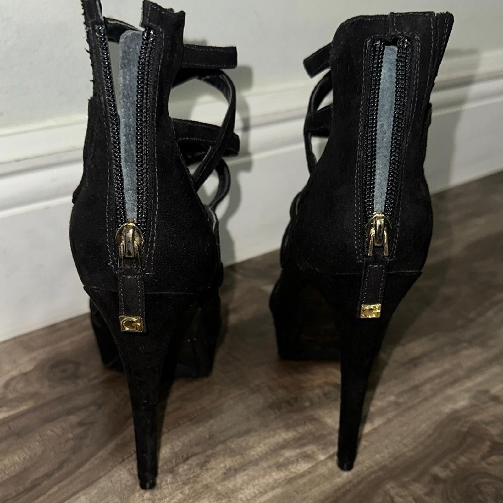 Guess Guess Elegant Black Strappy Heels Size US 7 / IT 37 - 2 Thumbnail