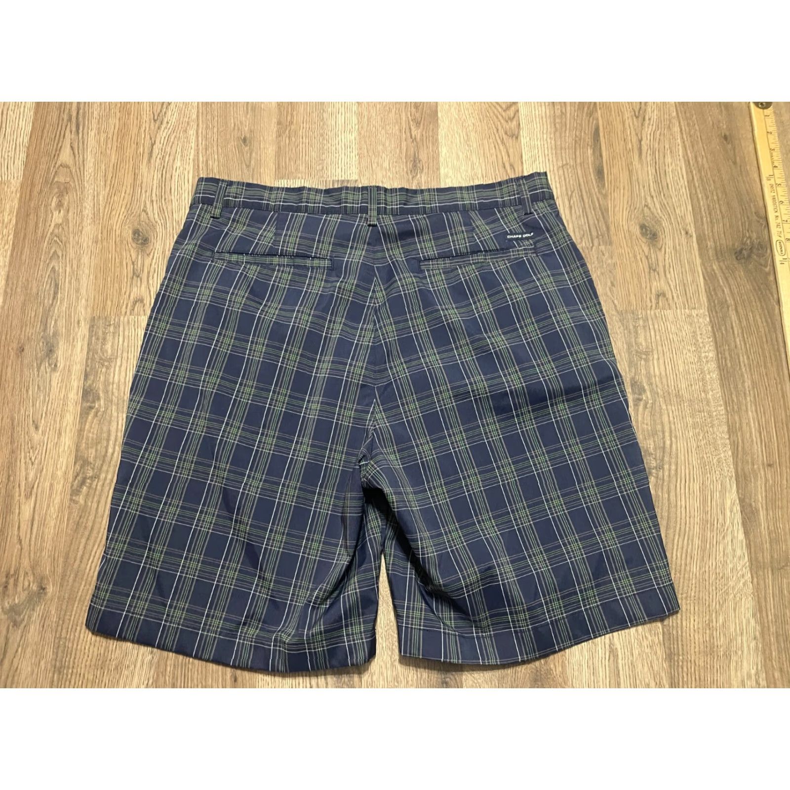 Chaps Chaps Shorts, Men's Size 34, Golf 78, Plaid Chino, Green, Casual, Regular Fit, Flat Front, 34 Size 24" / US 00 / IT 34 - 2 Thumbnail