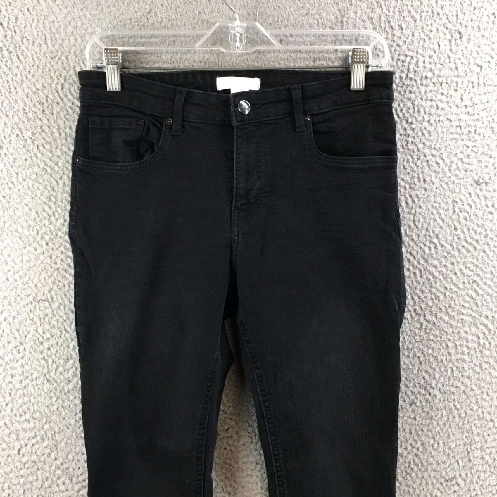 H&M H&M Skinny Jeans Womens 8 Black Denim Cotton Blend Mid Rise Zip Fly 5 Pockets Size 30" / US 8 / IT 44 - 2 Thumbnail