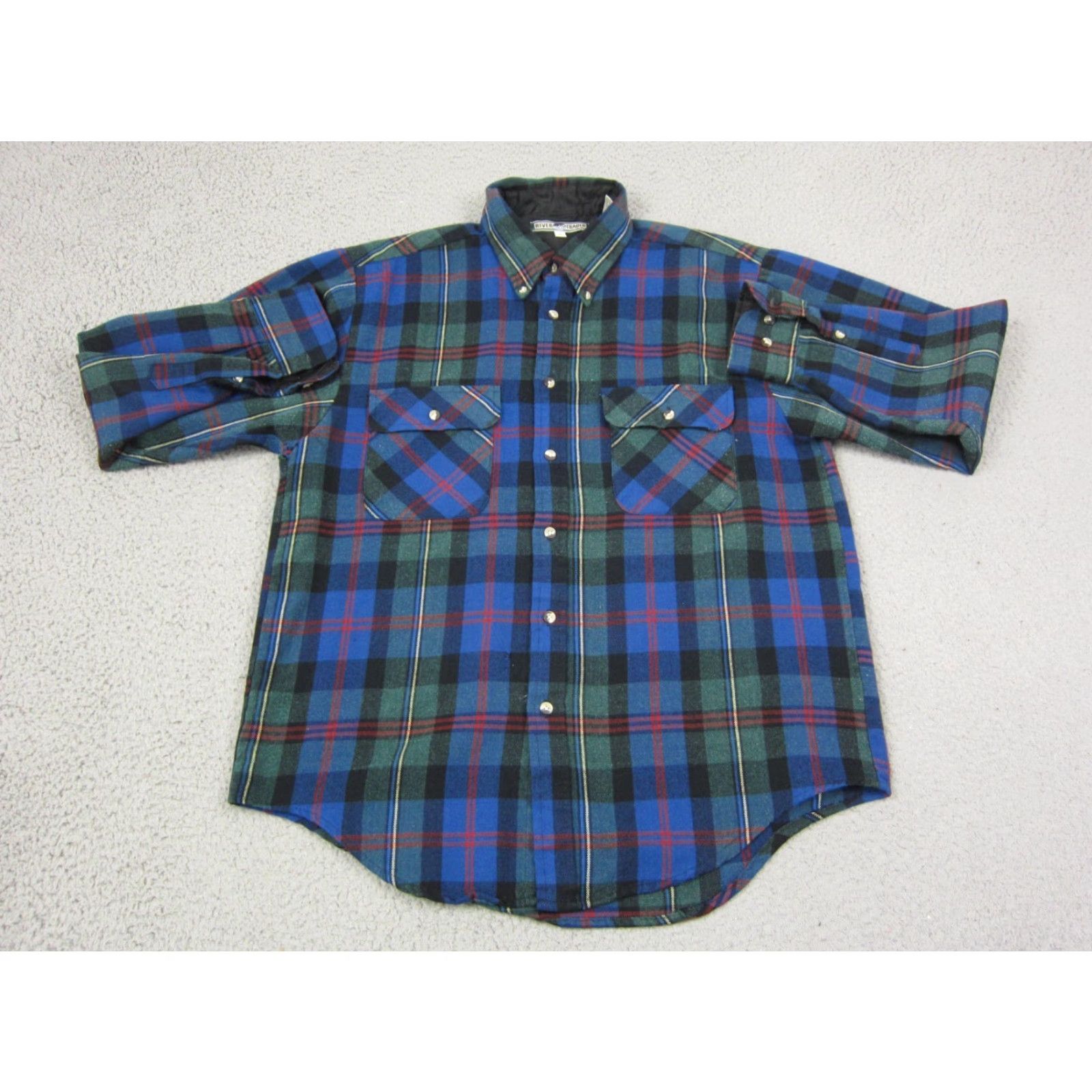 Vintage VINTAGE River Trader Shirt Mens Medium Blue Plaid Flannel Quilted Western Size US M / EU 48-50 / 2 - 2 Thumbnail
