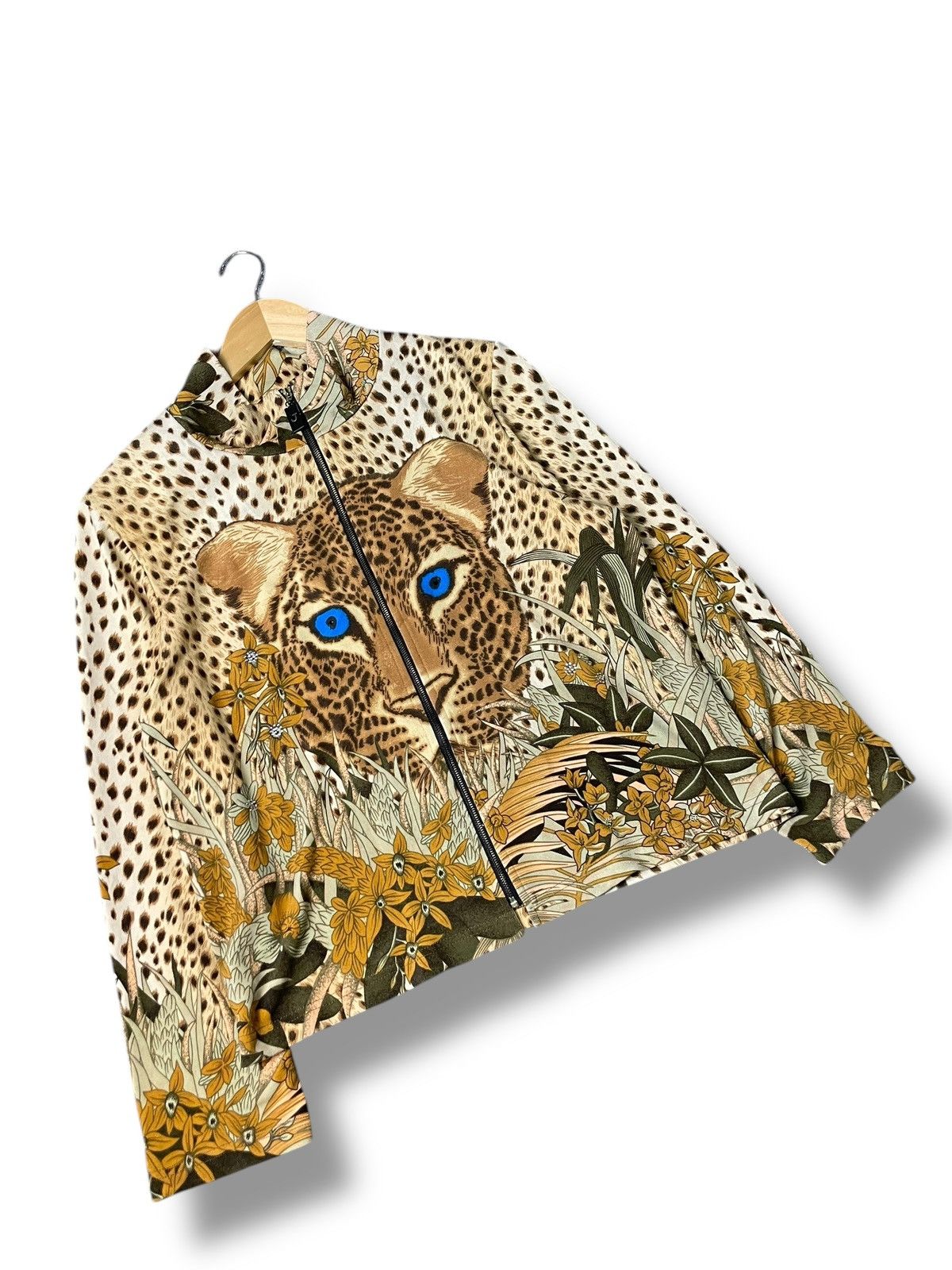 Japanese Brand × Vintage Japanese Brand Leopard Face Print Light Jacket (83) Size US XXS / EU 40 - 4 Thumbnail