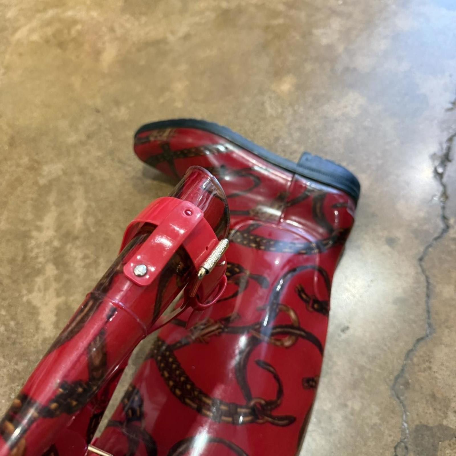 Lauren Ralph Lauren Horseshoe Belt Red Ralph Lauren Rain Boots Size US 8 / IT 38 - 3 Thumbnail