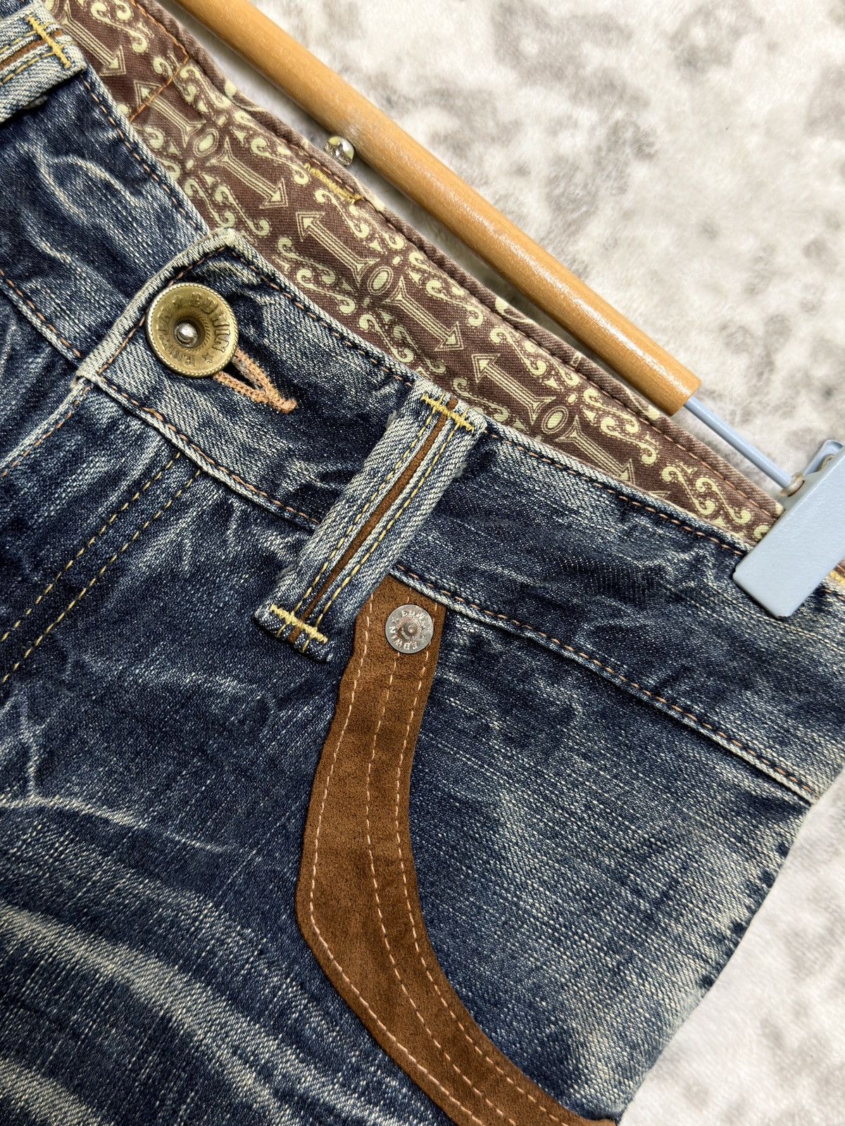Edwin Vintage Edwin Western Suede Pocket Mud Wash Straight Denim Size US 27 - 9 Thumbnail