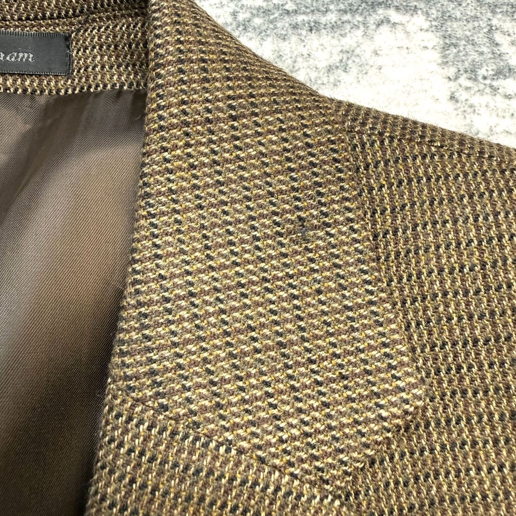Chaps Chaps Blazer Jacket Mens 42R Brown Wool Hopsack Single-Breasted 2-Button Notch Lapel Wool | Blazer, Mens, 42, Brown, Wool, Chaps Size 42R - 3 Thumbnail