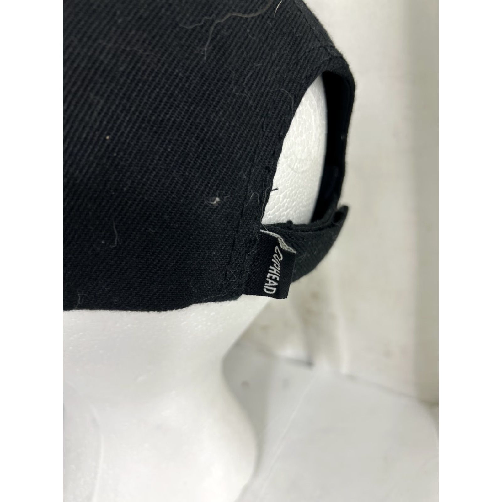 Vintage Cup head Baseball Hat Black Adjustable Hook And Loop Strap Hat Men Black Cuphead Logo Baseball Cap Loop One Size Adjusta ble Size ONE SIZE - 7 Thumbnail