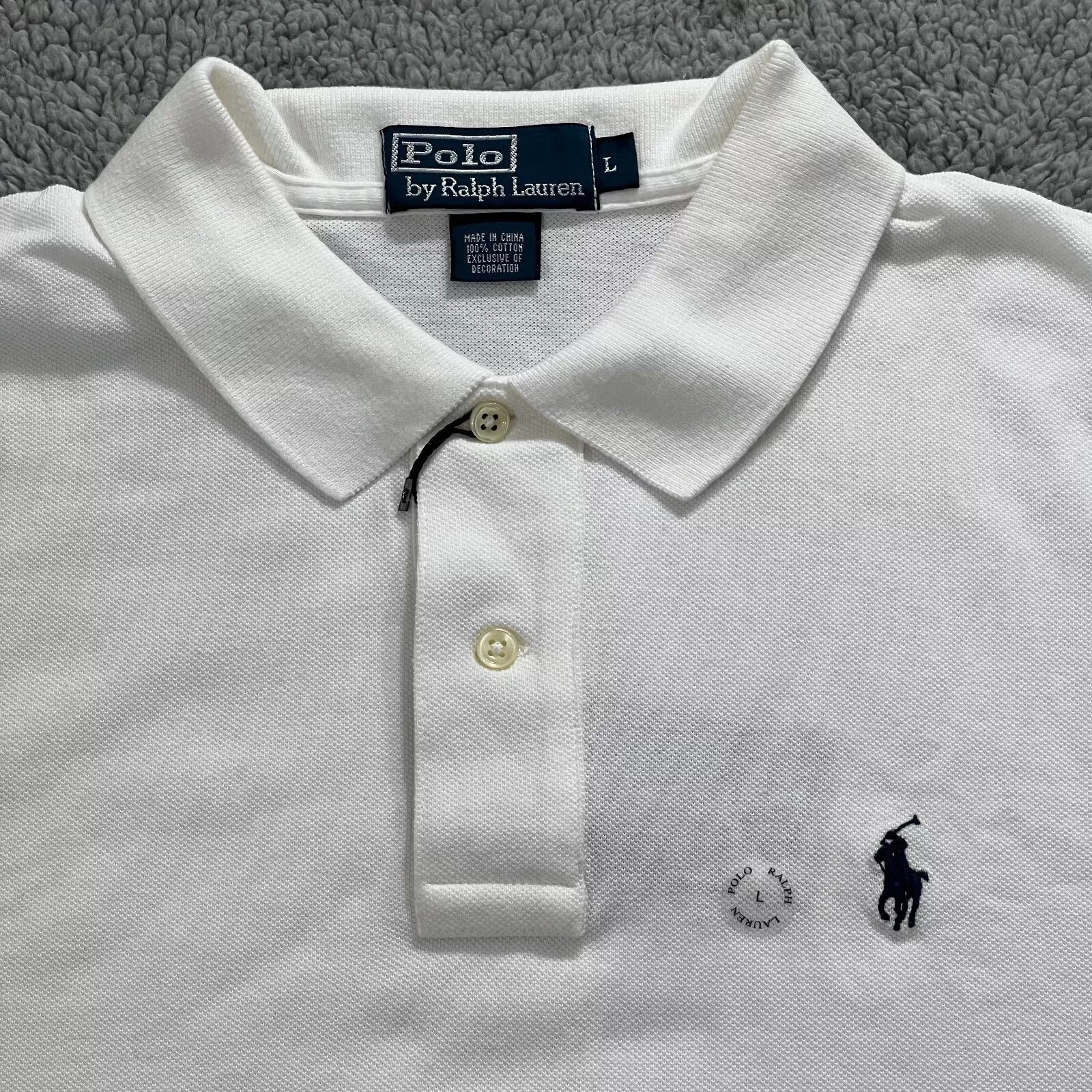 Polo Ralph Lauren Polo Ralph Lauren Cotton Mesh Polo White Men's Size L Size US L / EU 52-54 / 3 - 1 Thumbnail