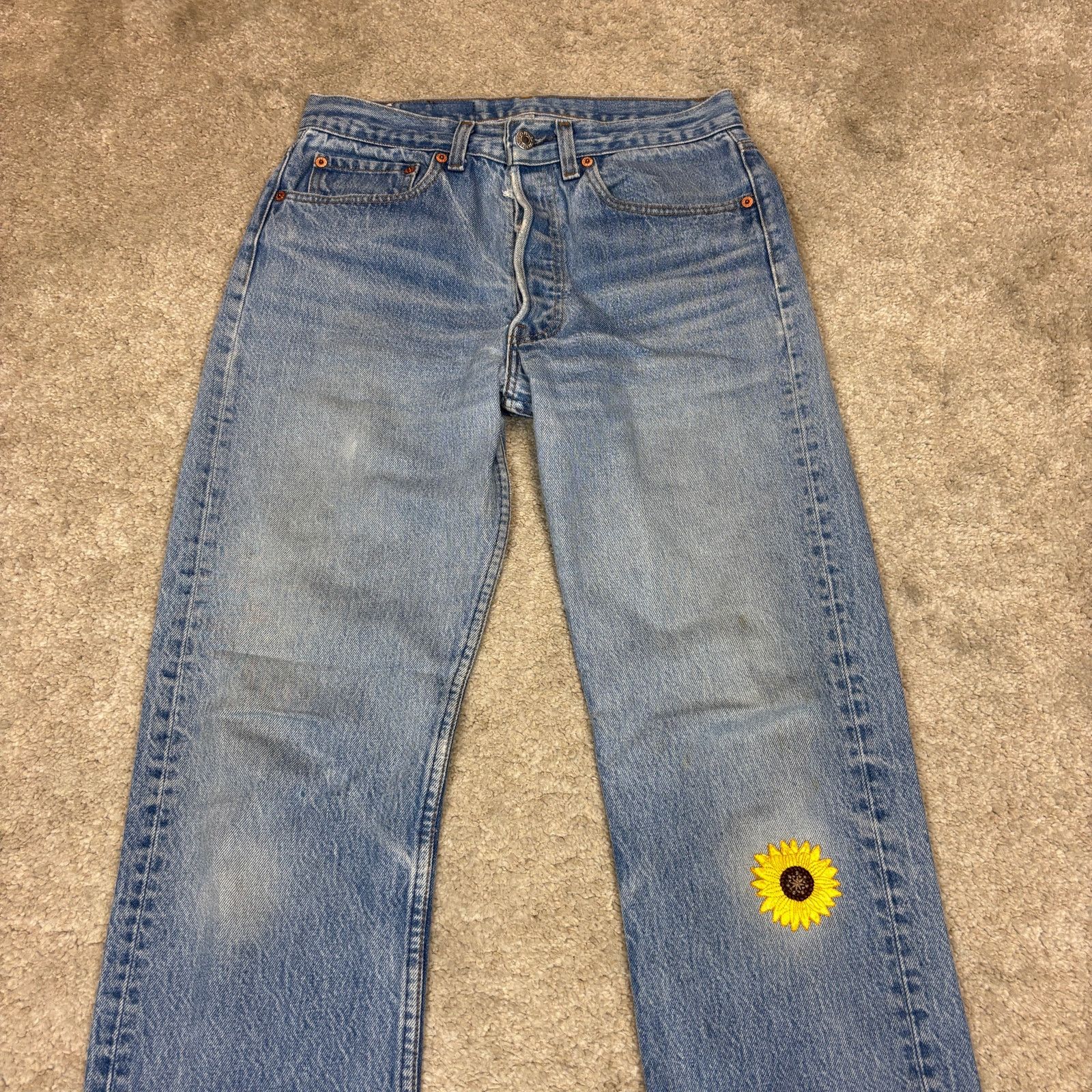 Levi's × Vintage Vintage 80s Levi's 501 Straight Leg Patch Jeans 32x32(30x29) Size US 30 / EU 46 - 2 Thumbnail