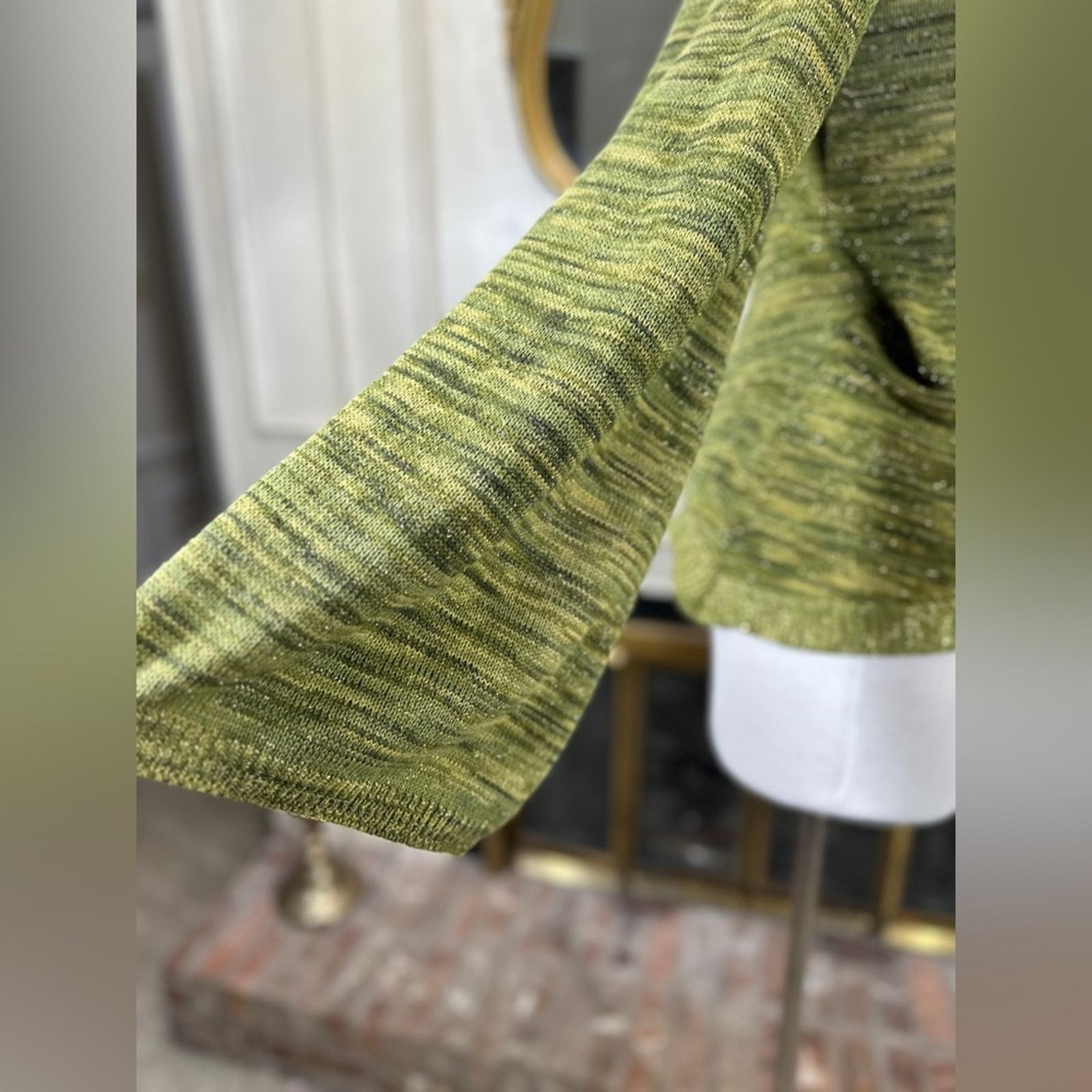 Vintage Vintage Kris Tae’s Metallic Olive Green Sweater Size M Size M / US 6-8 / IT 42-44 - 8 Thumbnail