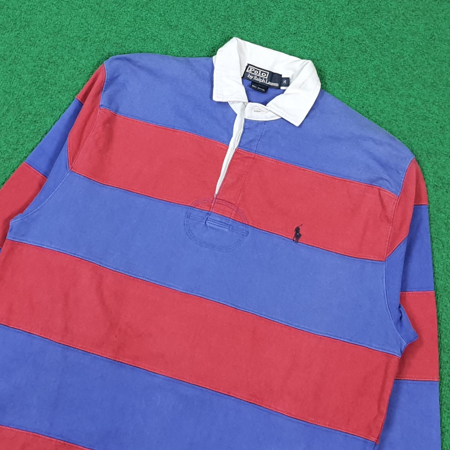 Polo Ralph Lauren Vintage Polo Ralph Lauren Rugby Striped Polo Shirt E1N14 Size US M / EU 48-50 / 2 - 2 Thumbnail