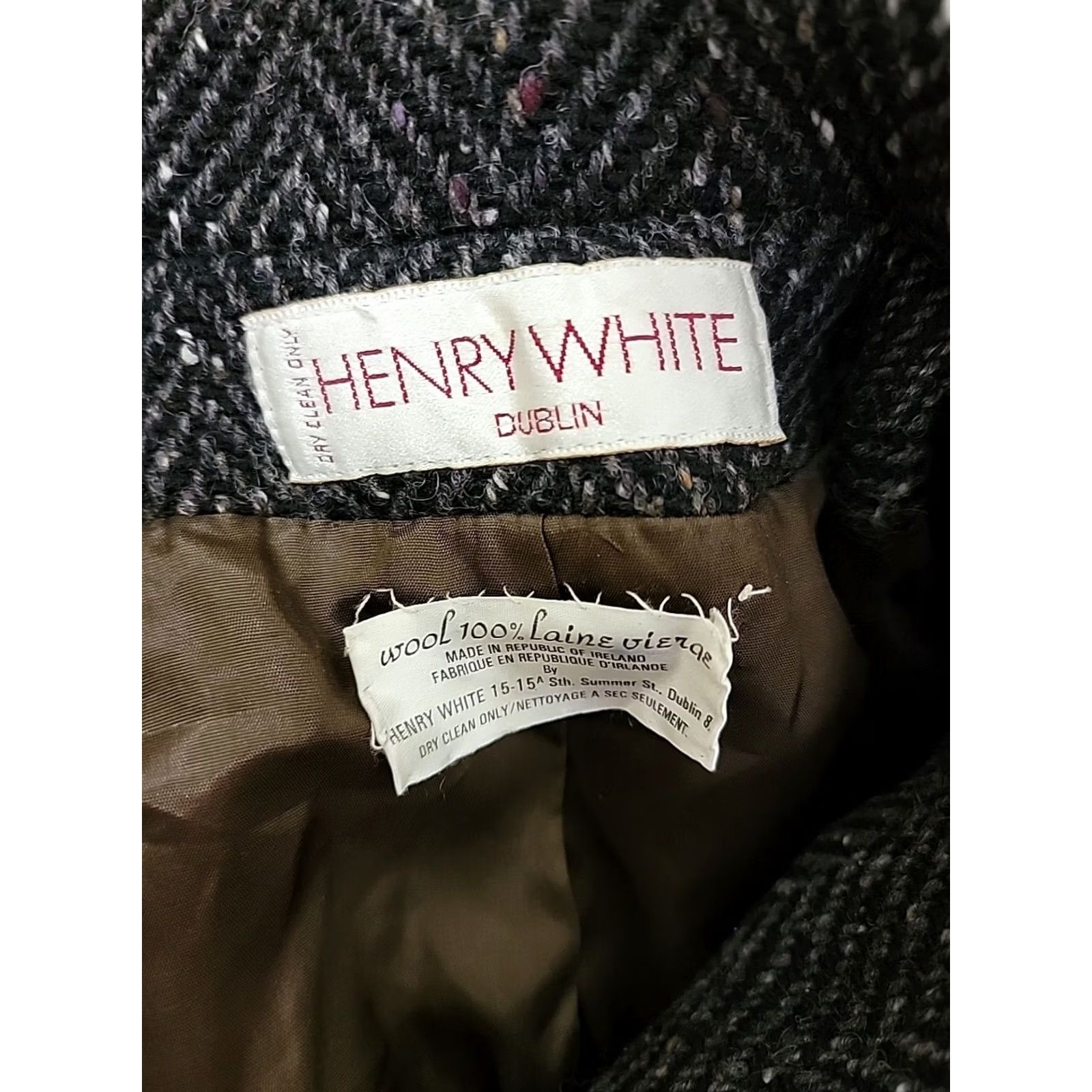 Vintage VINTAGE Henry White Dublin THE REAL MAGEE Wool Tweed Jacket Women Size 14 Brown Size XL / US 12-14 / IT 48-50 - 2 Thumbnail