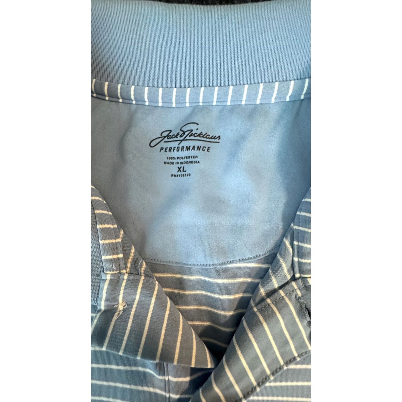 Vintage Jack Nicklaus Polo Short Sleeve XL Golf Shirt Blue White Striped Polo Shirt Mens Size US XL / EU 56 / 4 - 2 Thumbnail