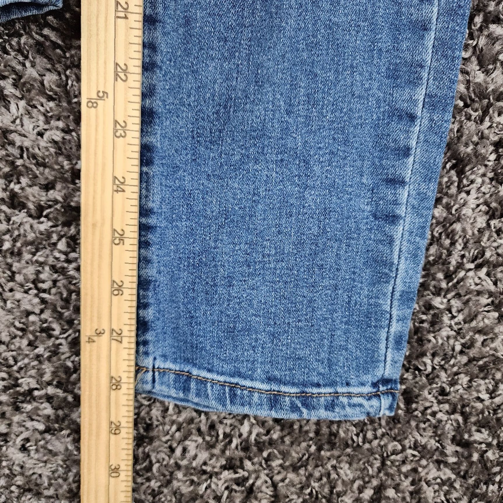Anne Klein ANNE KLEIN Women's Jeans Girlfriend Badazzled Blue Size 6 Regular 32" Waist 28" Inseam Straight Blue Womens Size 28" / US 6 / IT 42 - 4 Thumbnail