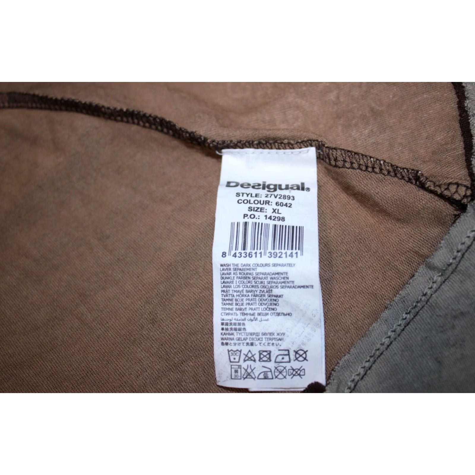 Desigual Desigual Dress Womens XL Brown Knee Length A-Line 27V2893 Size XL / US 12-14 / IT 48-50 - 6 Thumbnail