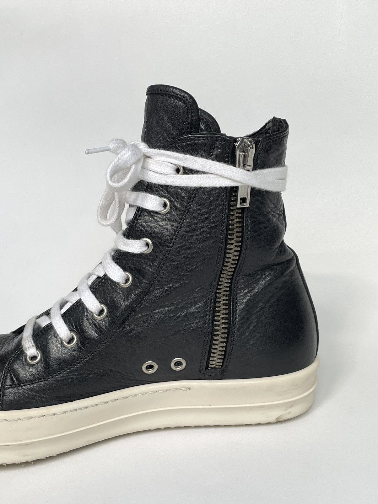Rick Owens S/S 12 Black/Milk Leather Ramones Sneakers Size US 8 / EU 41 - 14 Thumbnail