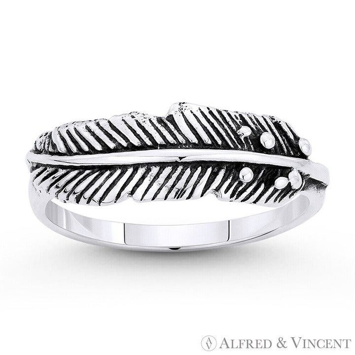 Other Rustic-Finish Eagle's Feather Charm Stackable Ring Size 7 Size ONE SIZE - 1 Preview