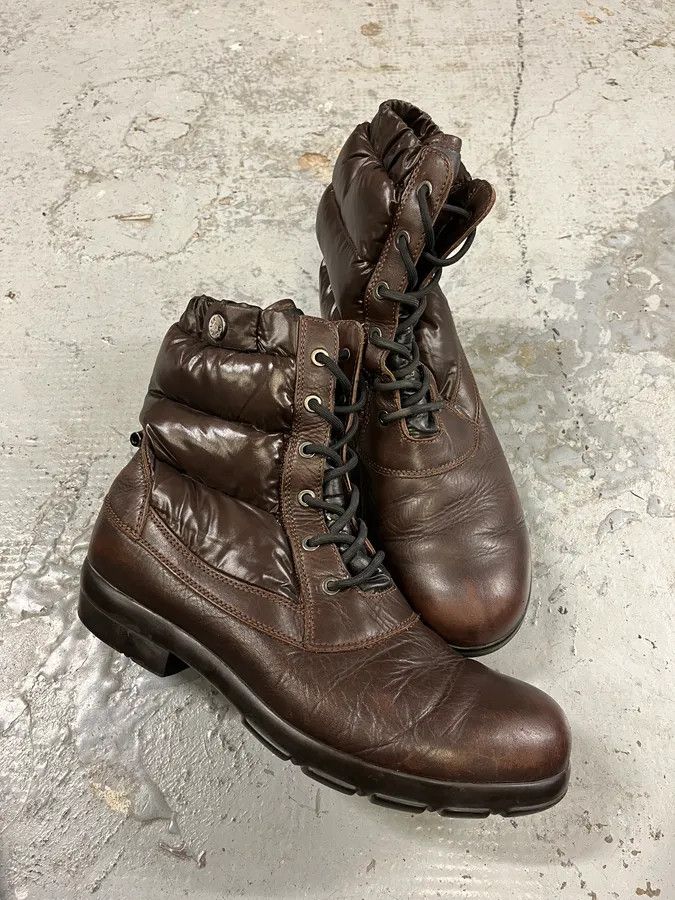 Moncler Moncler Brown Quilted Leather Boots Size US 10 / EU 43 - 3 Thumbnail