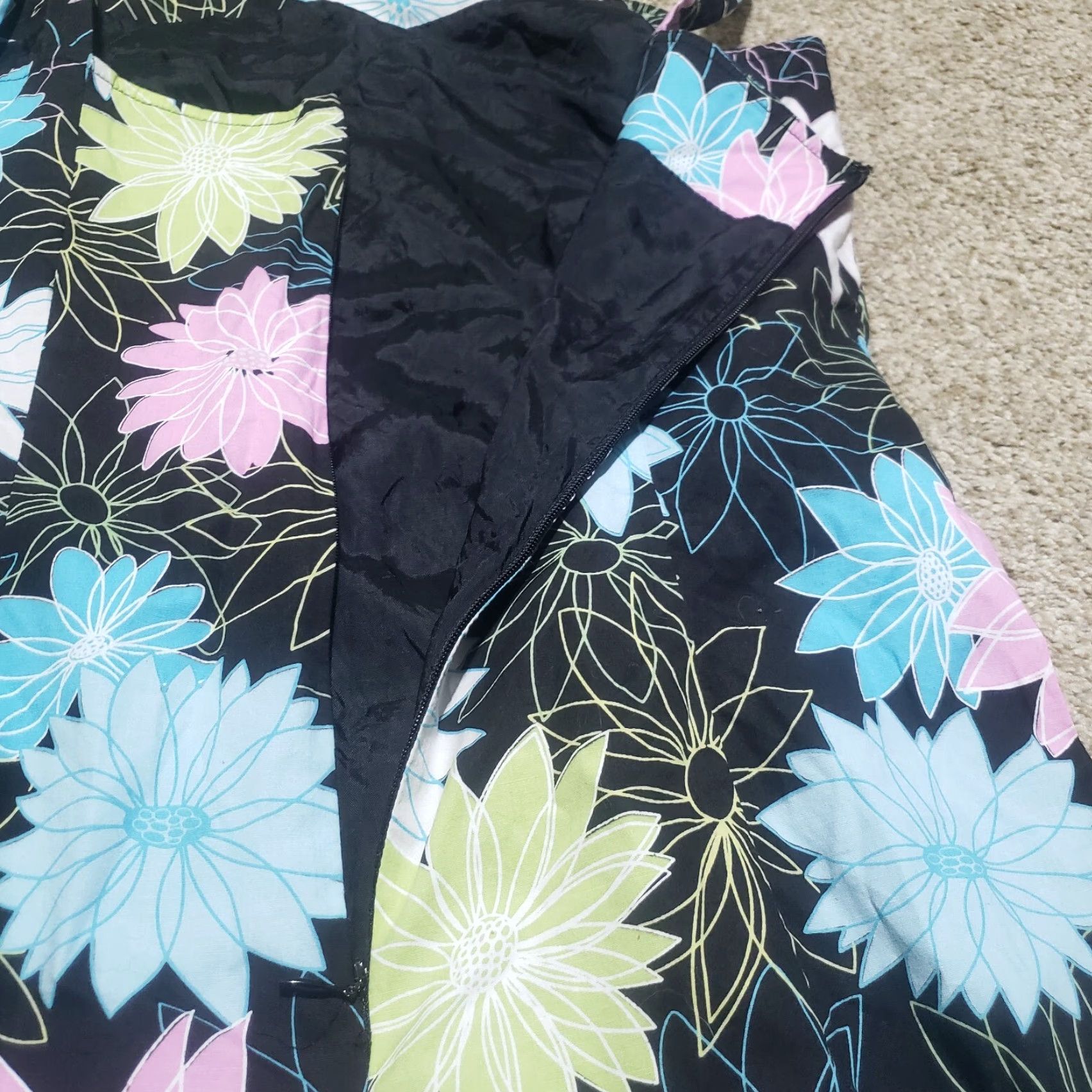 Vintage Rafaella Dress Black Lined Short Sleeve Knee Length 8 Women's Career Shift Pockets Stretch Size M / US 6-8 / IT 42-44 - 8 Thumbnail