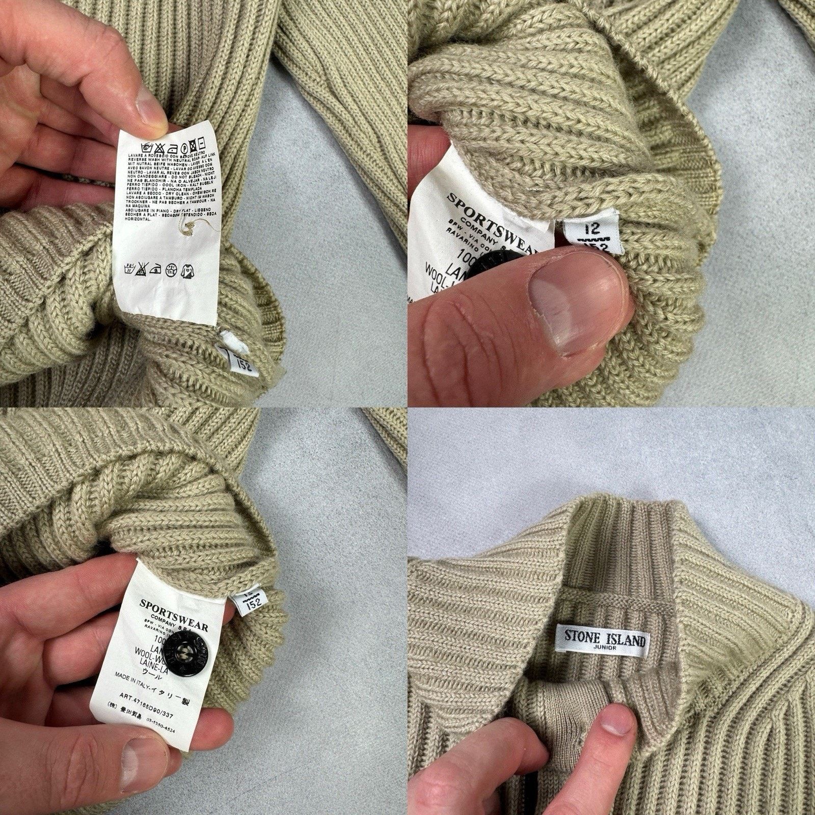 Stone Island Vintage Stone Island Junior Heavy Sweater Size 12/152 Beige Size US XS / EU 42 / 0 - 23 Thumbnail