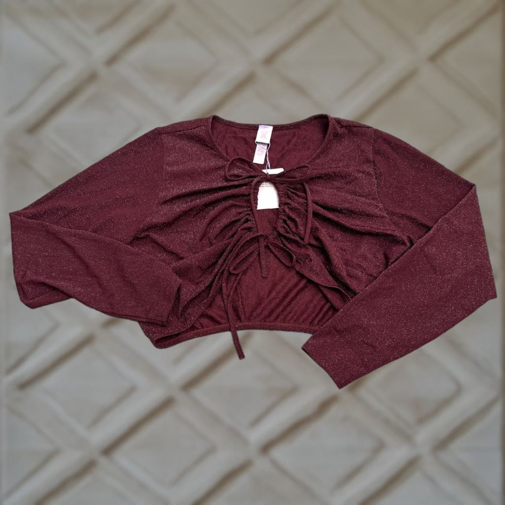 Vintage Savage Fenty By Rihanna Sleep & Shine LS Crop Tee 3X Red Cocoa Metallic Top NWT Shirt Womens Plus Red 3X Clubwear Party Date Night Holiday 90s? Size XXL / US 16-18 / IT 52-54 - 1 Thumbnail