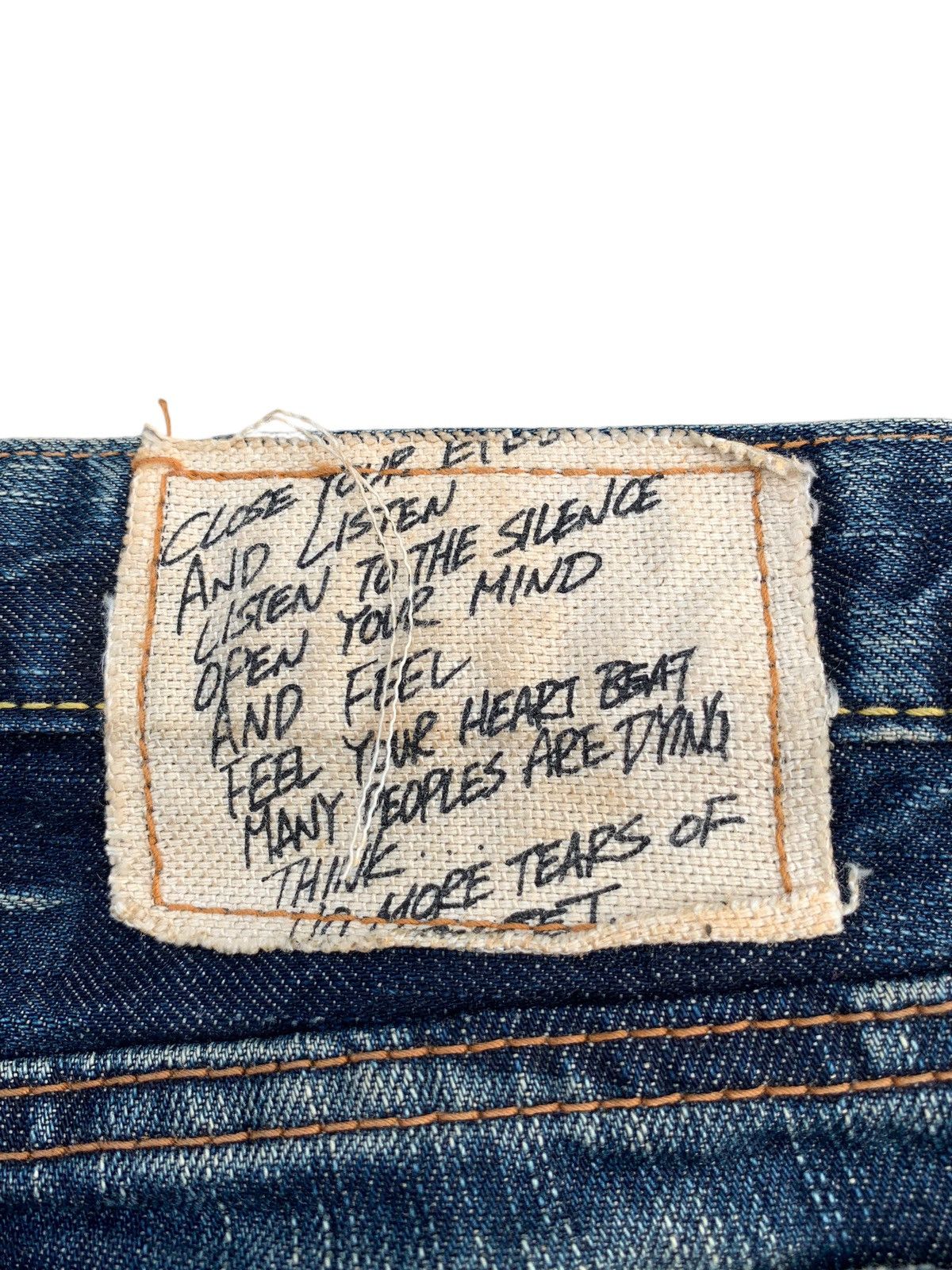 Tornado Mart RARE EDWIN STUDDED PUNK JAPANESE DISTRESSED DENIM Size US 31 - 11 Thumbnail