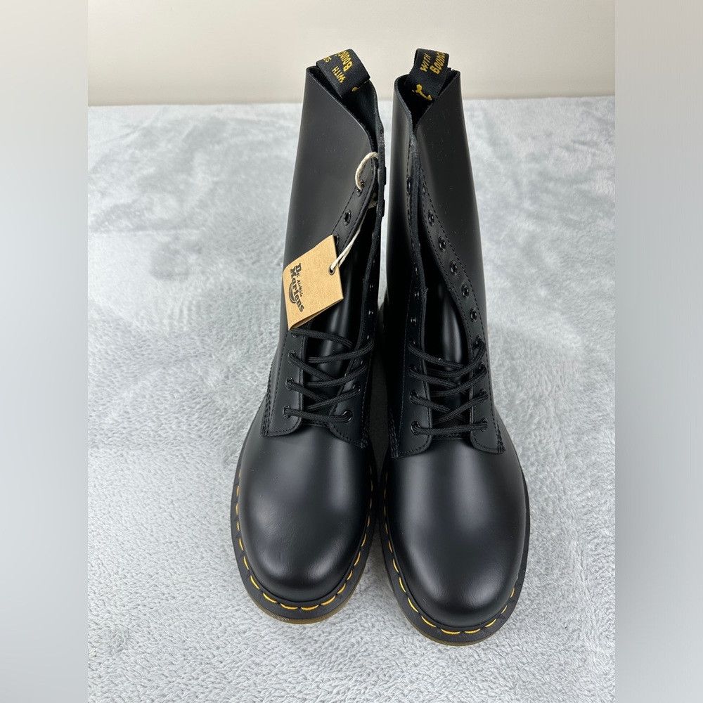 Dr. Martens Dr Martens NWT 1490 Smooth Black Leather Mid Calf Boots 10 Size US 11 / EU 44 - 7 Thumbnail