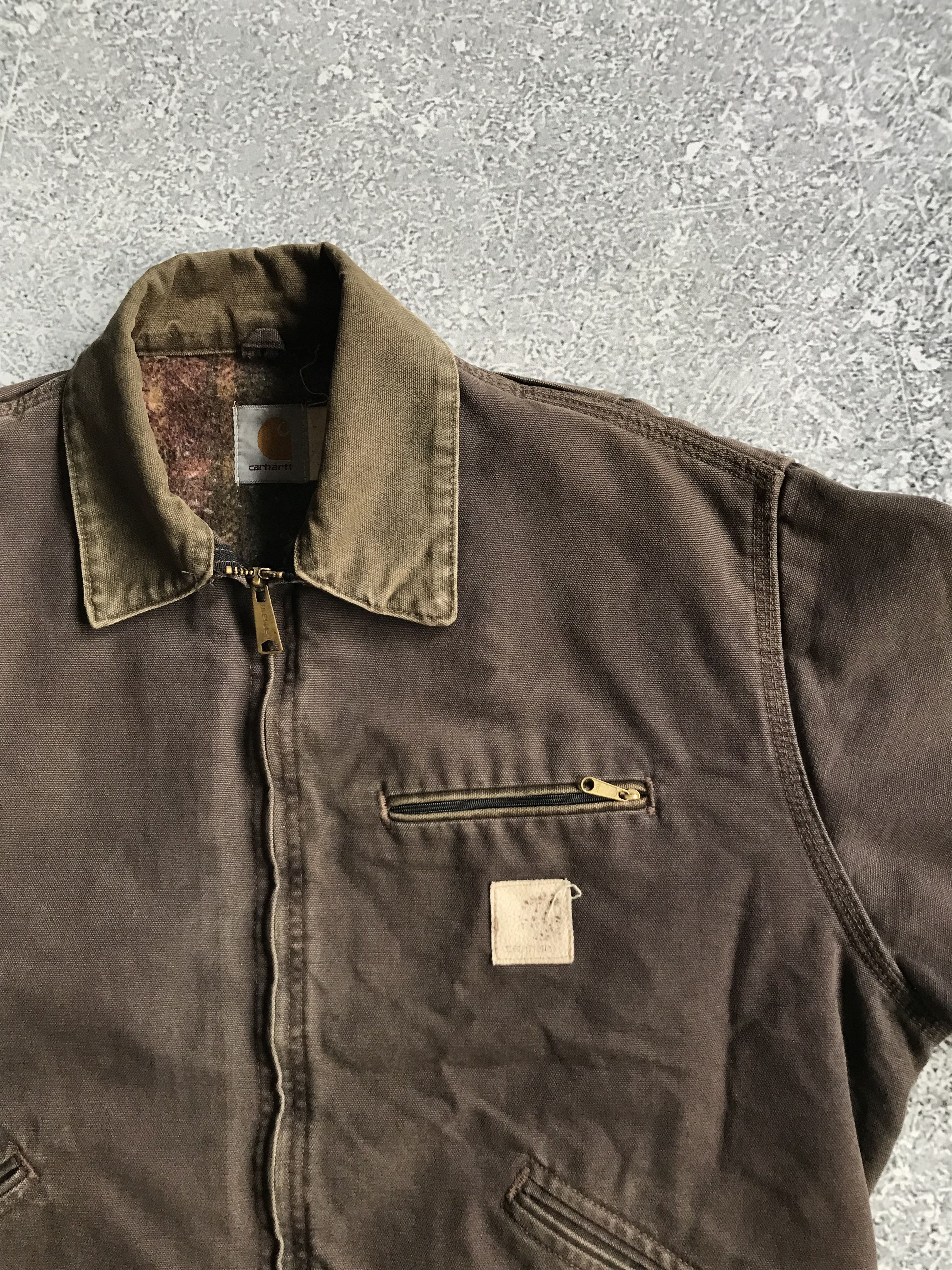 【希少】 Carhartt Detroit jacket moca JB0873 Rare Vintage 90s Carhartt Detroit Jacket Faded Mocha JB0873