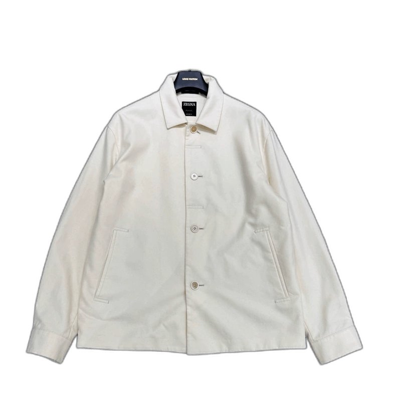 Ermenegildo Zegna ZEGNA Silk Wool Blend Cream Jacket Size US L / EU 52-54 / 3 - 1 Thumbnail