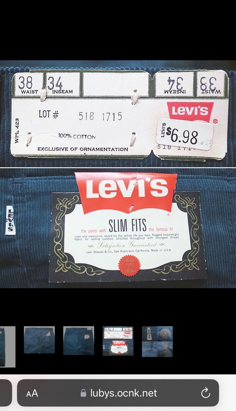 Levi's 70’s Levis E Corduroy Size 26" / US 2 / IT 38 - 15 Thumbnail
