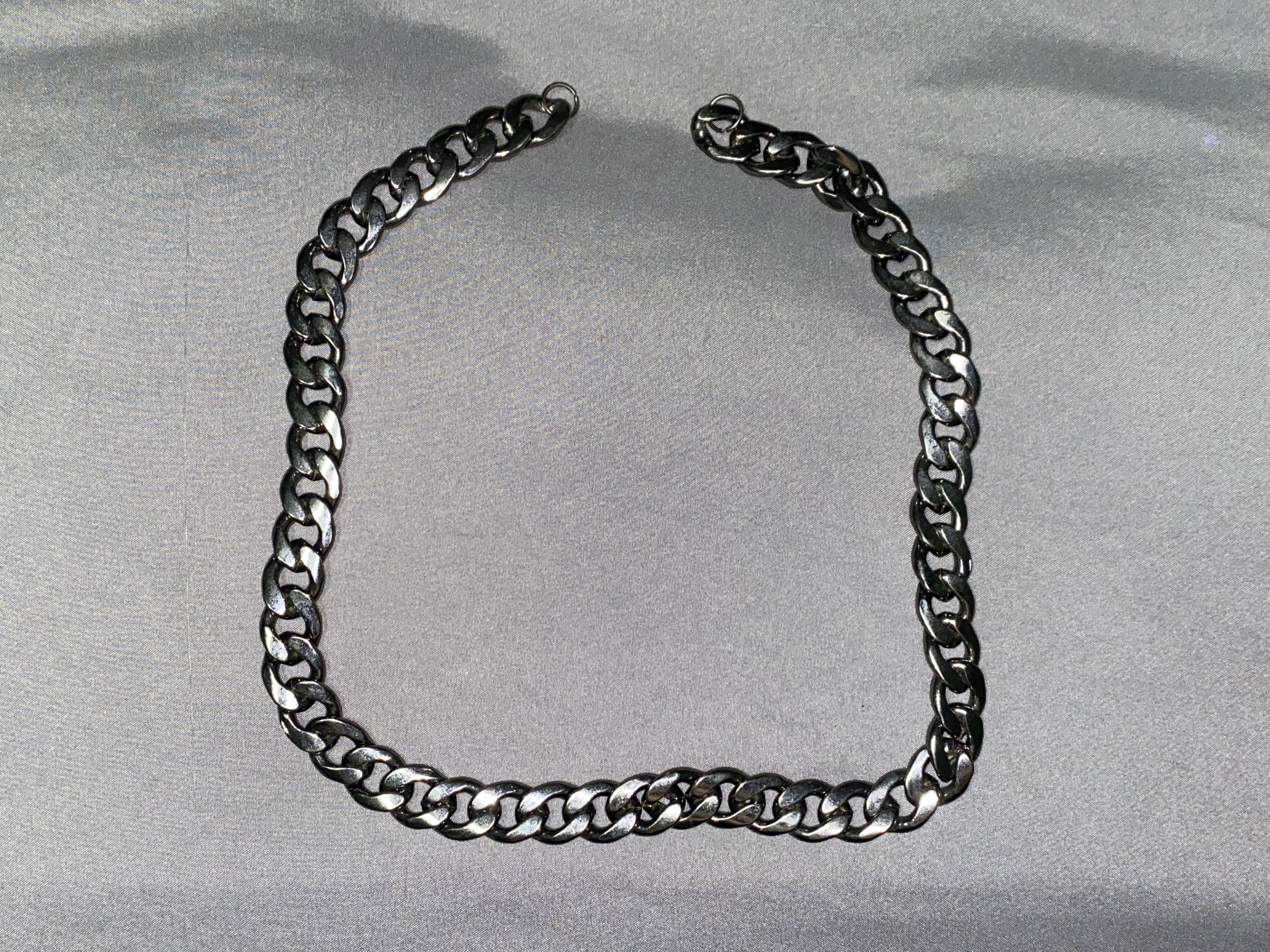 Other Silver blk dark Link Chain chunky chunk necklace Unisex Size ONE SIZE - 2 Thumbnail