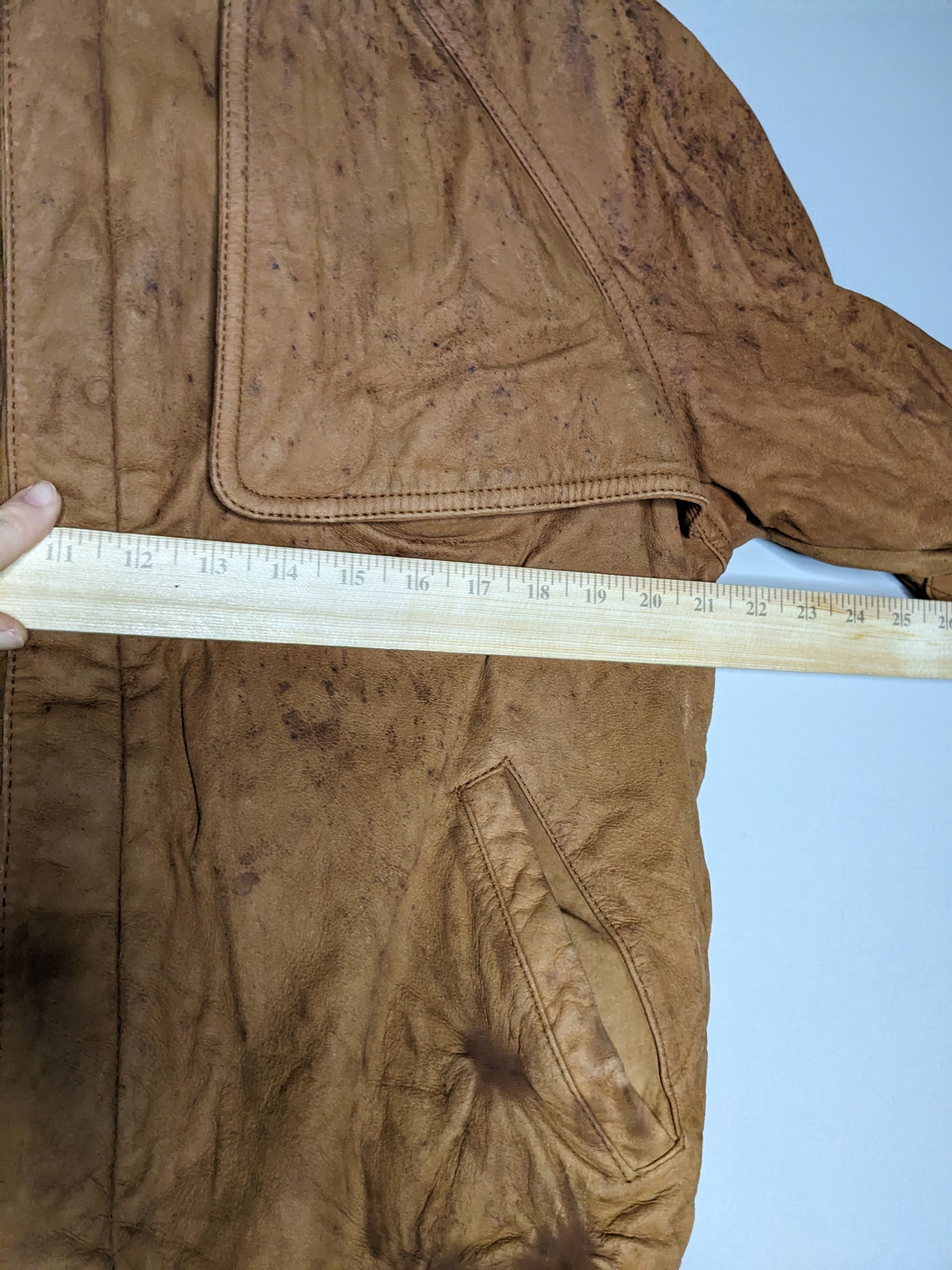 Marlboro VINTAGE Marlboro Leather Bomber Jacket Medium Brown Map 90s Size US M / EU 48-50 / 2 - 13 Thumbnail