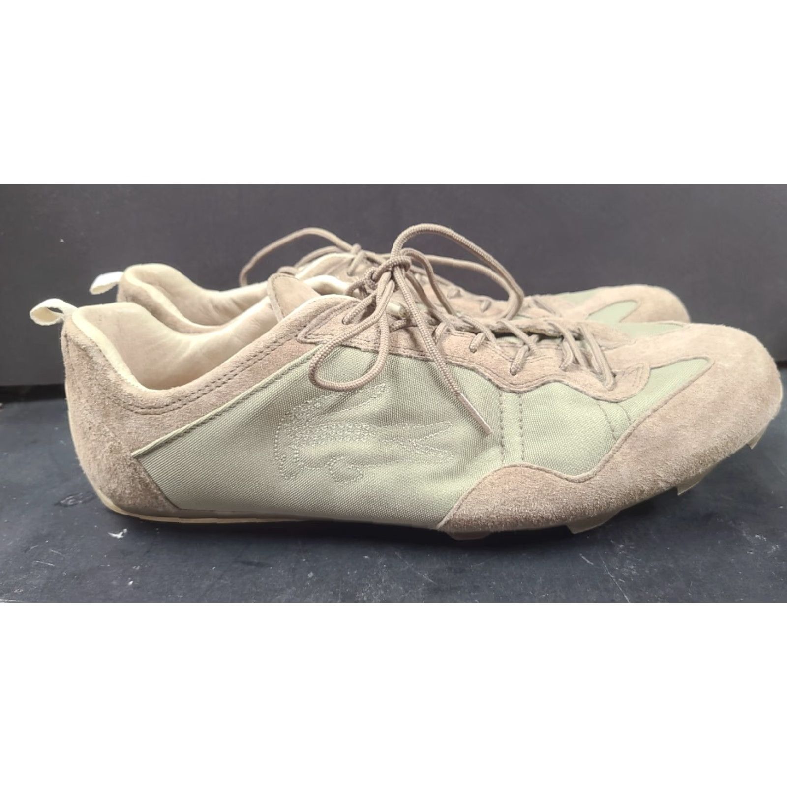 Lacoste VINTAGE Lacoste Raven Mix B61 Men’s Beige Sneaker Beige Leather Leather Lace Up Raven B61 90s Mens Sneakers Travel Activewear Casual Size US 10 / EU 43 - 7 Thumbnail