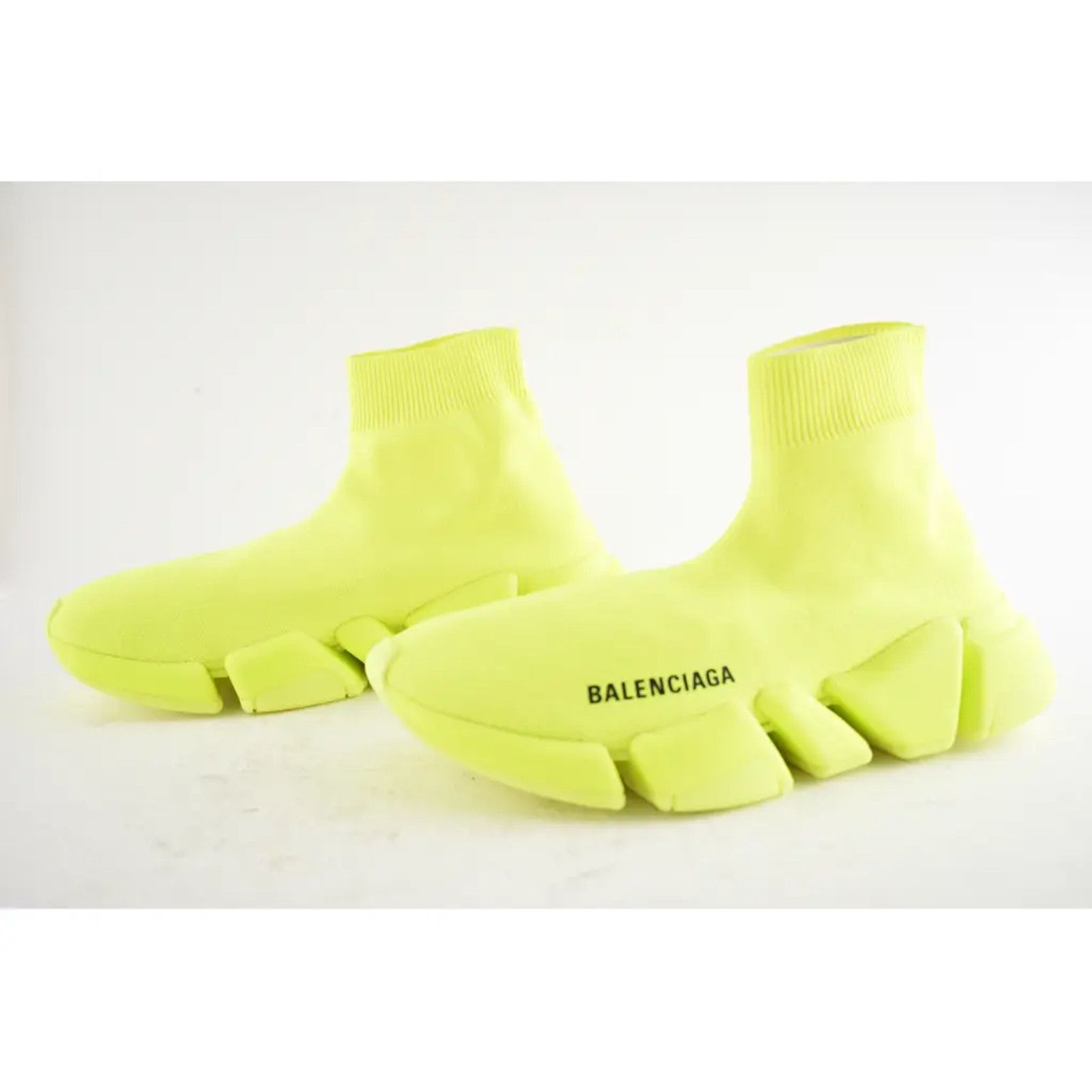 Balenciaga Balenciaga Speed 2.0 Sock Fluo Yellow Neon High Top Knit Size US 7 / IT 37 - 9 Thumbnail